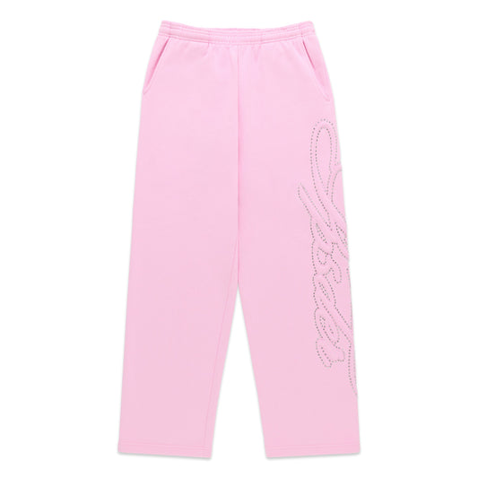 RHINESTONE SCRIPT WIDE LEG SWEATPANT