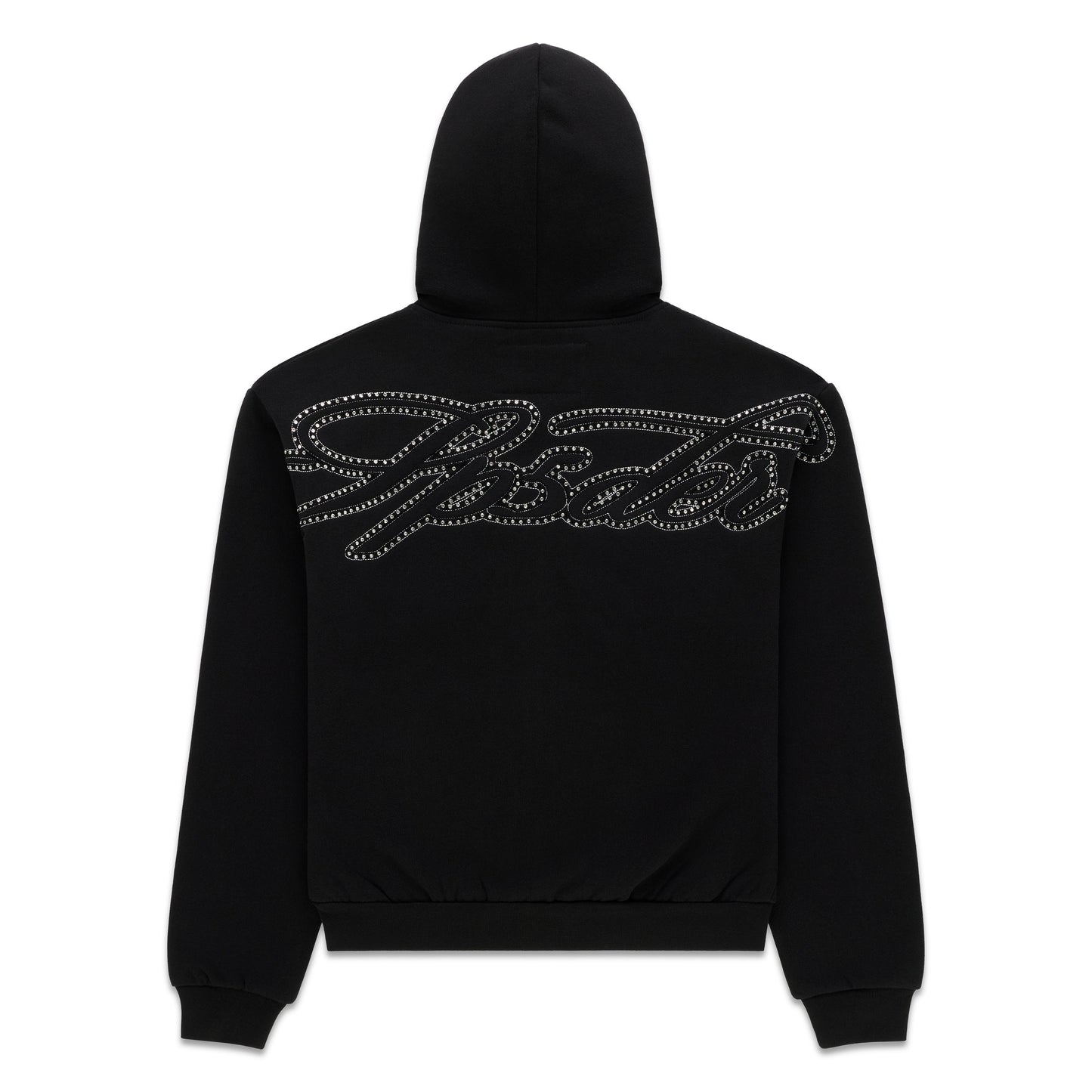 RHINESTONE SCRIPT ZIP HOODIE