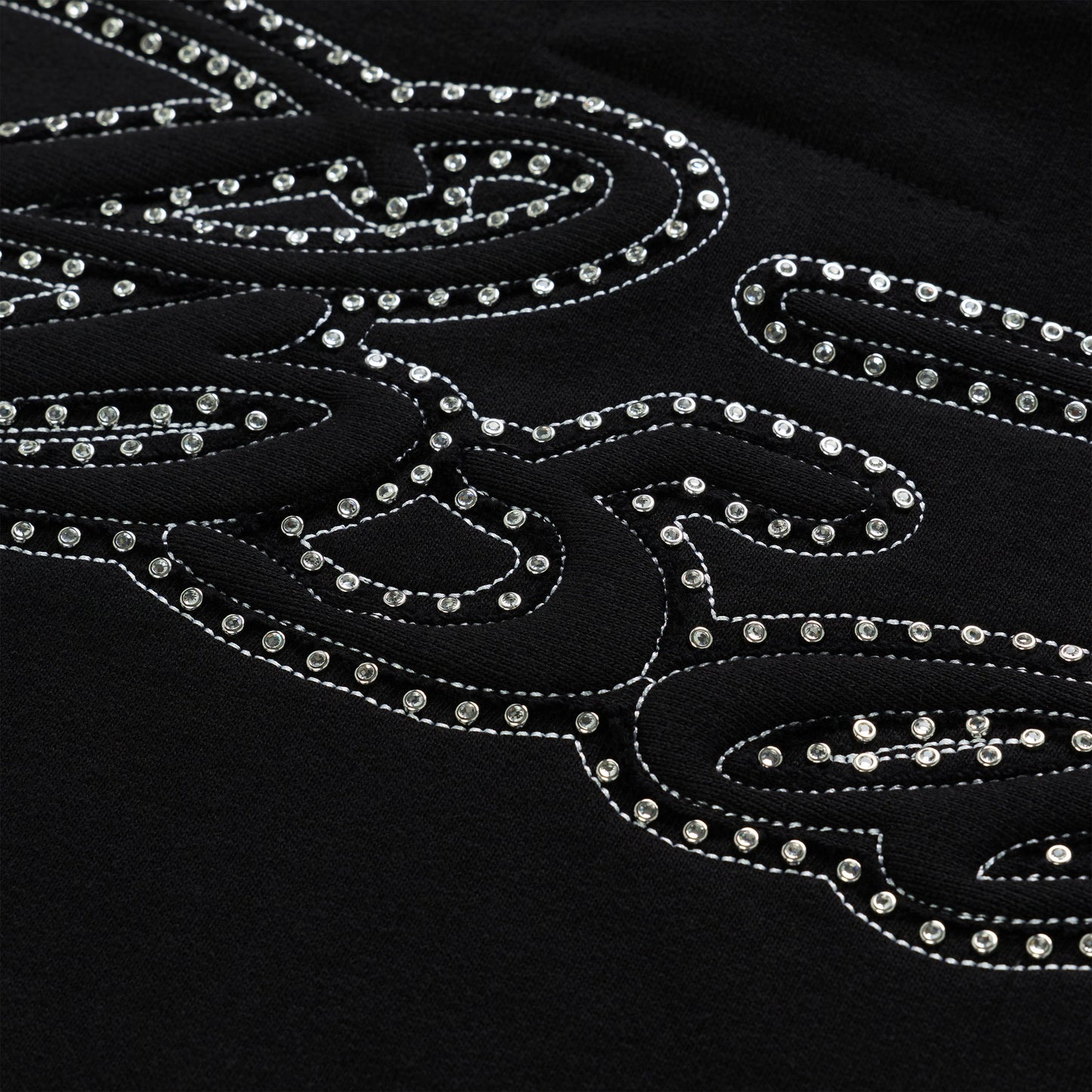 RHINESTONE SCRIPT ZIP HOODIE