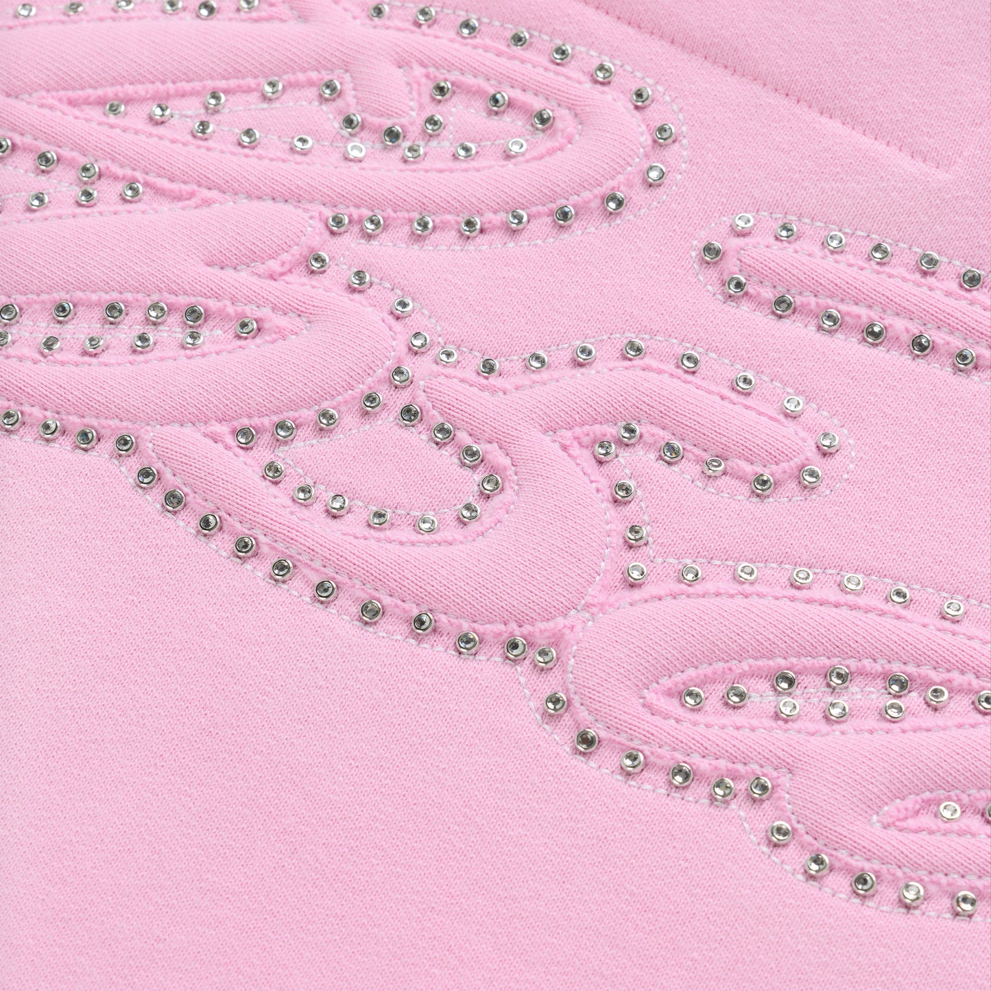RHINESTONE SCRIPT ZIP HOODIE