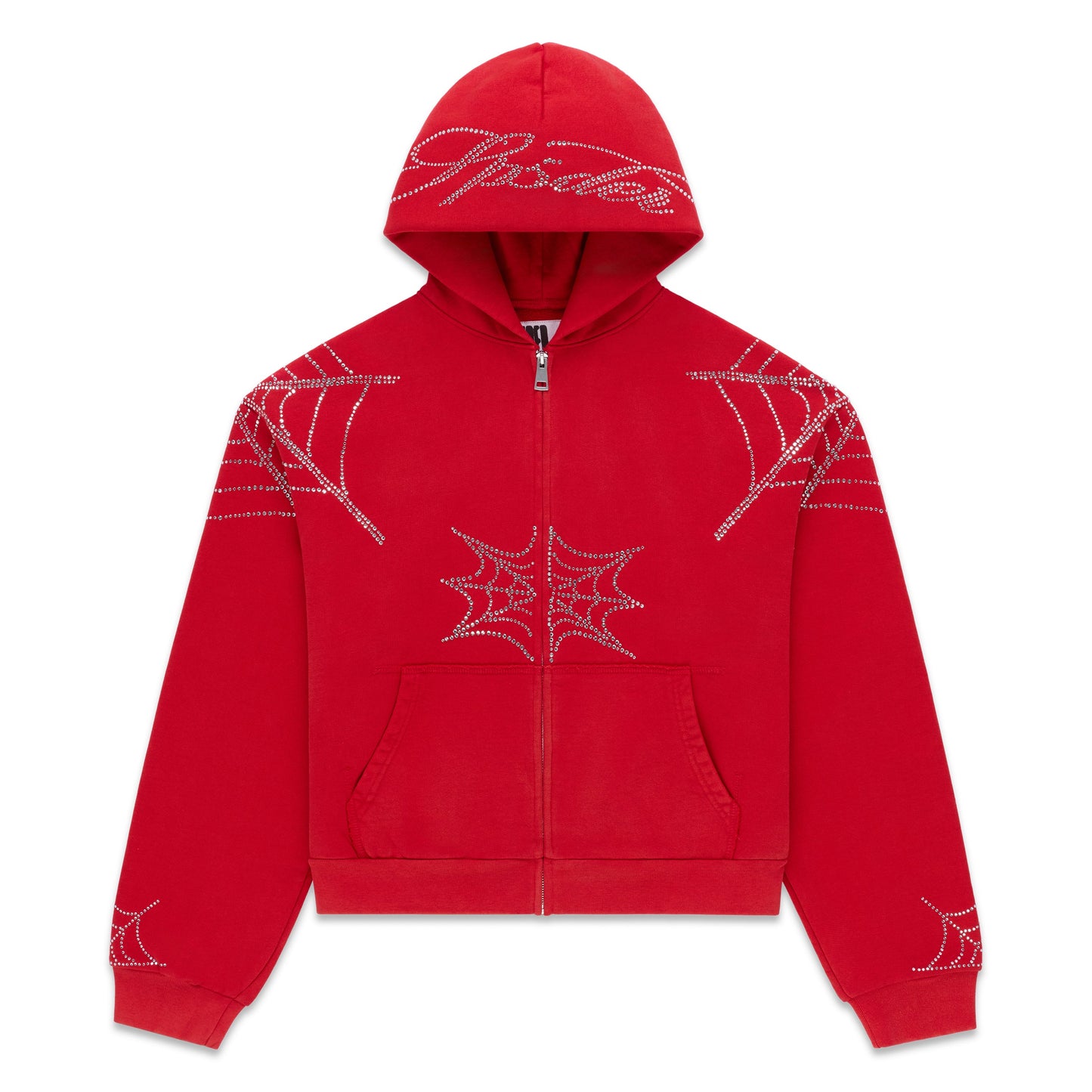 RHINESTONE WEB ZIP HOODIE