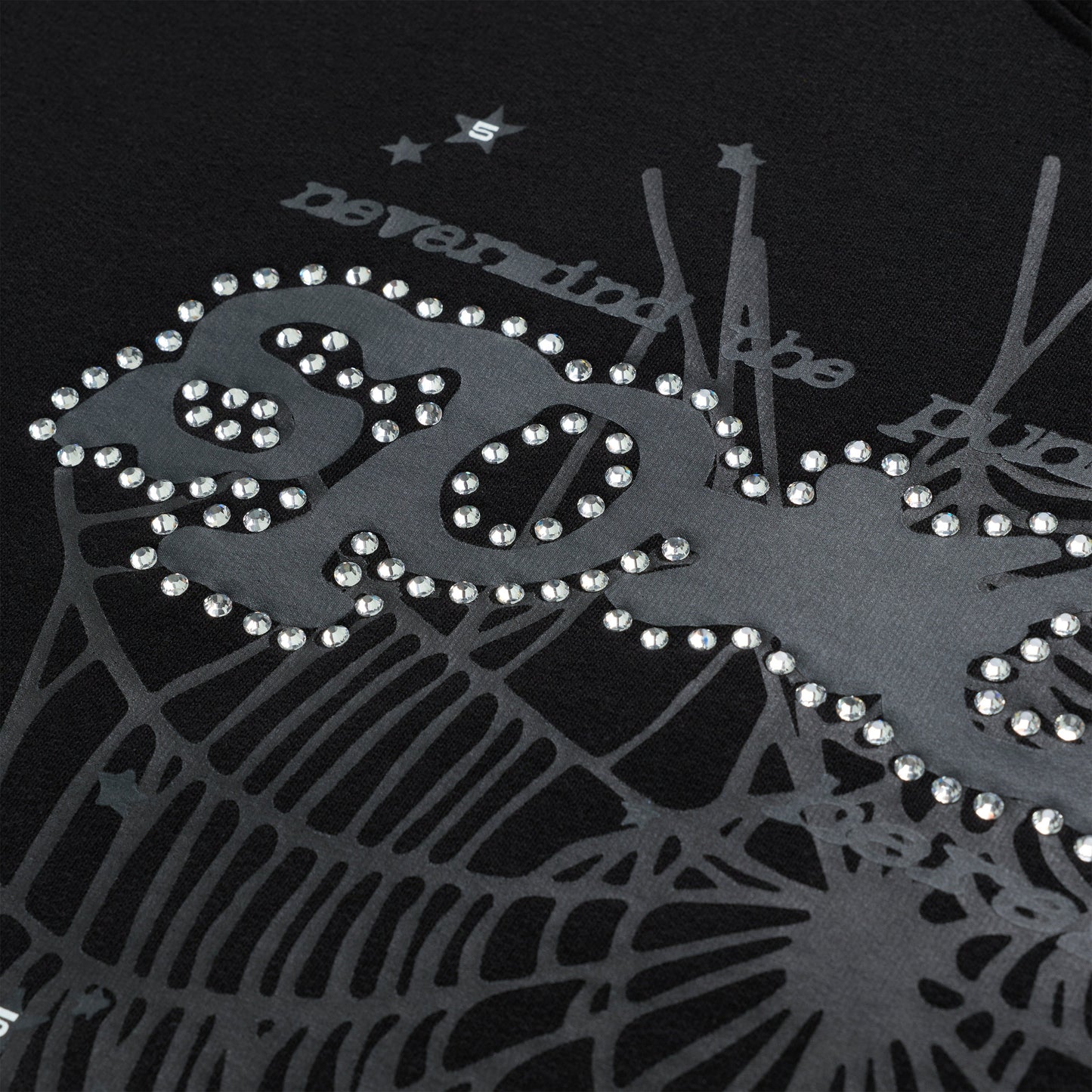 BLACK RHINESTONE PUNK V2 HOODIE