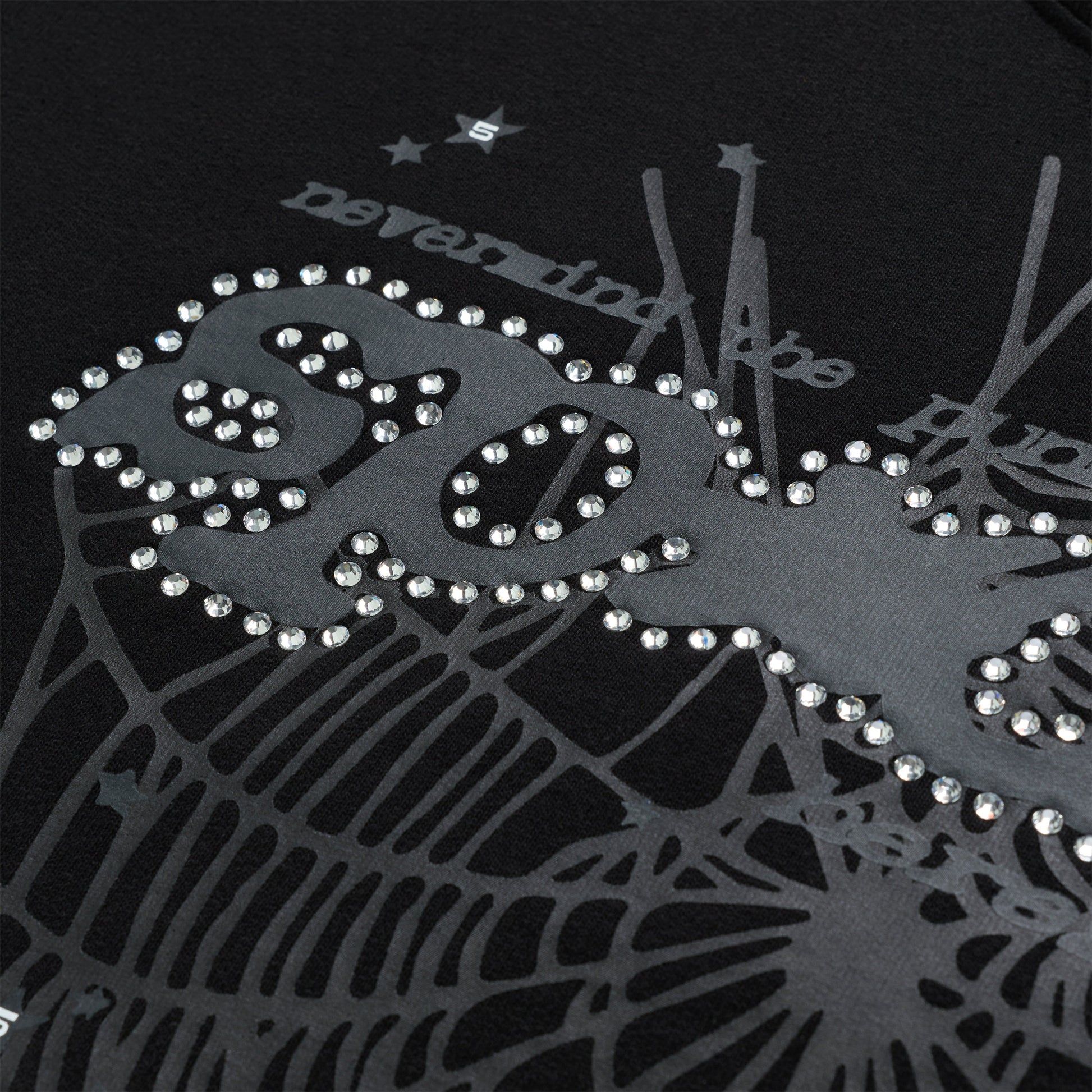 BLACK RHINESTONE PUNK V2 HOODIE