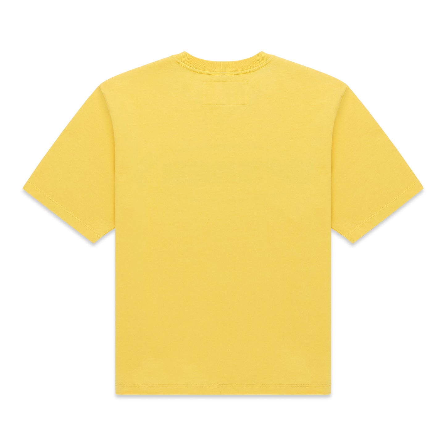 Back of a plain yellow OG WEB V2 TEE, short-sleeved with a crew neck.