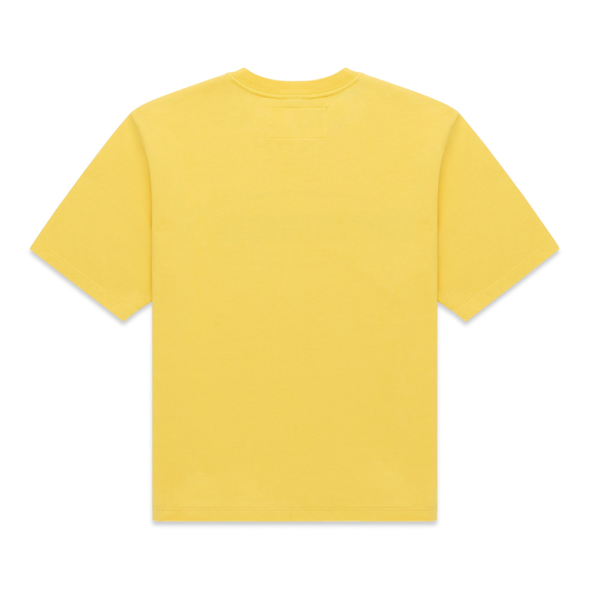 Back of a plain yellow OG WEB V2 TEE, short-sleeved with a crew neck.