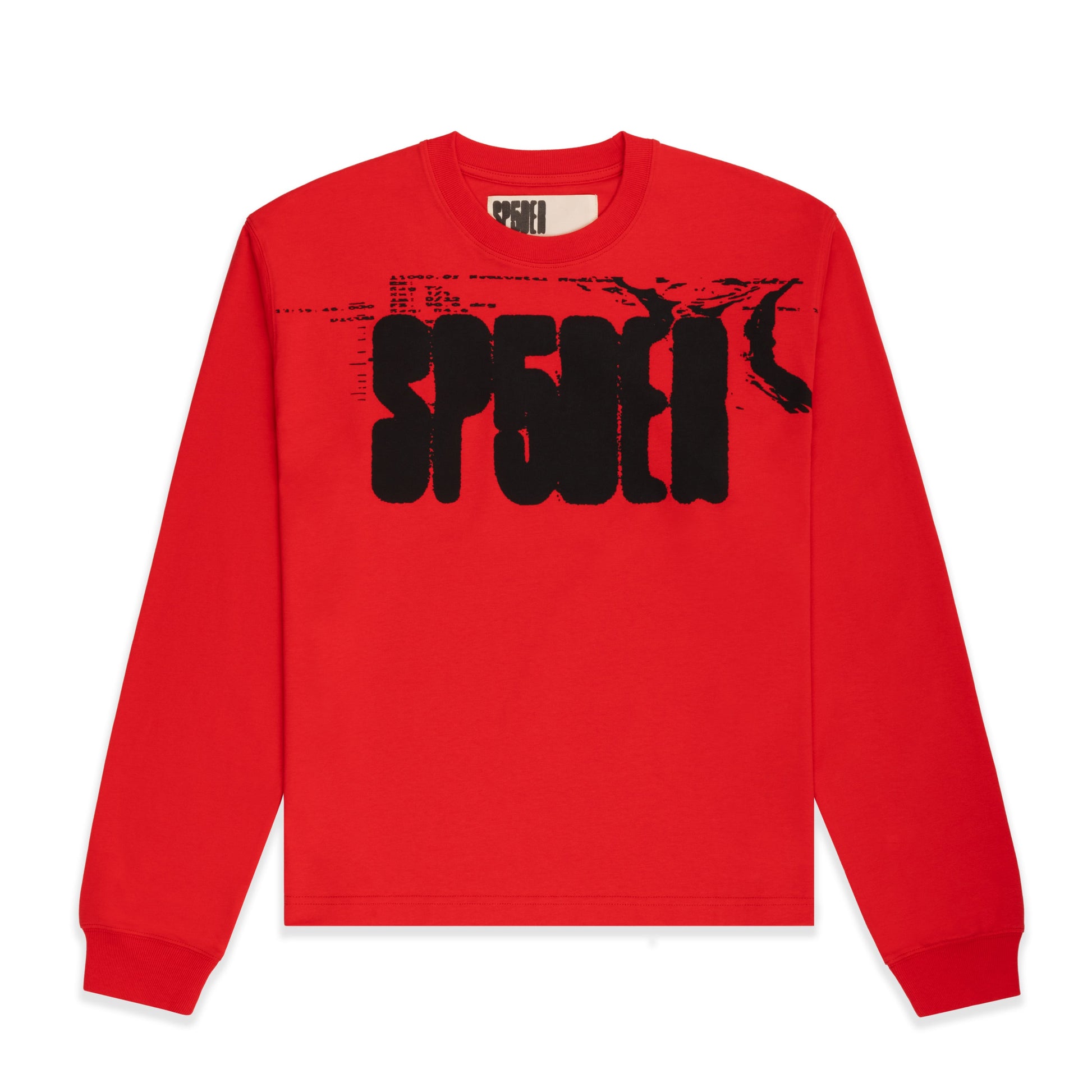 RED MAIN LABEL LS TEE