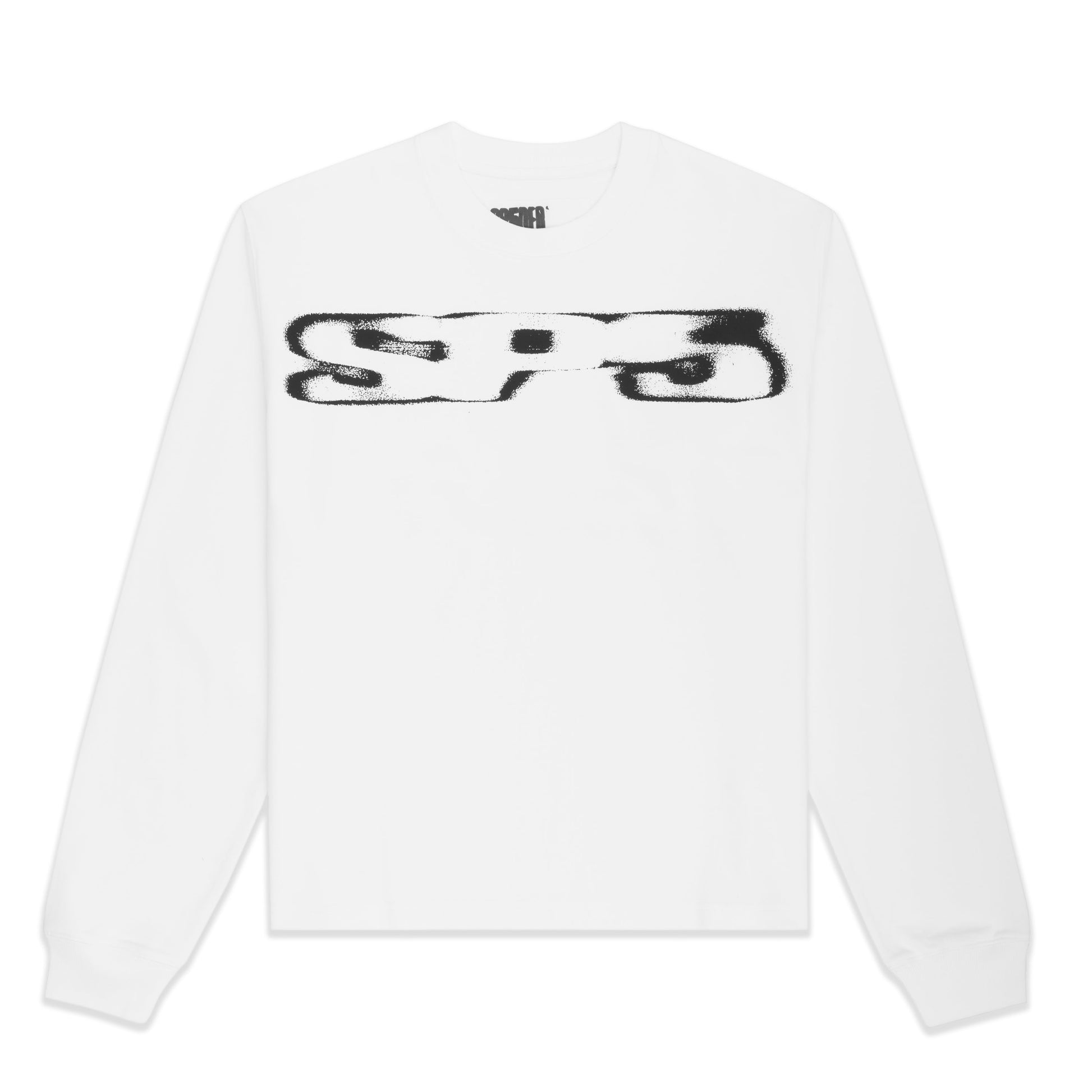 WHITE SP5 BLURRY LS TEE