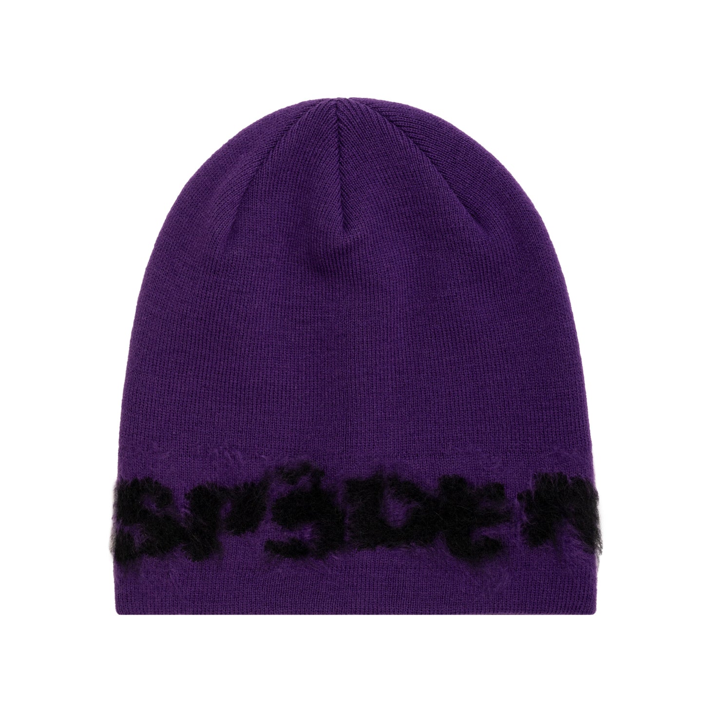 PURPLE FUZZY LOGO MOHAIR BEANIE