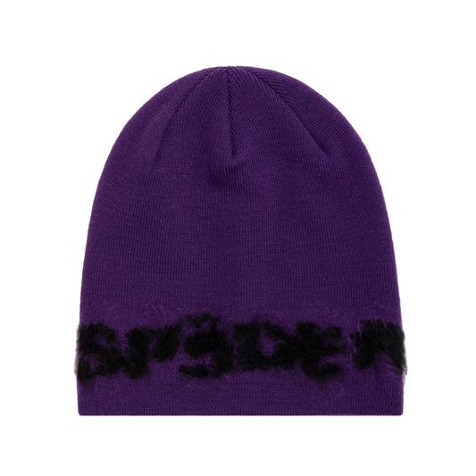 PURPLE FUZZY LOGO MOHAIR BEANIE