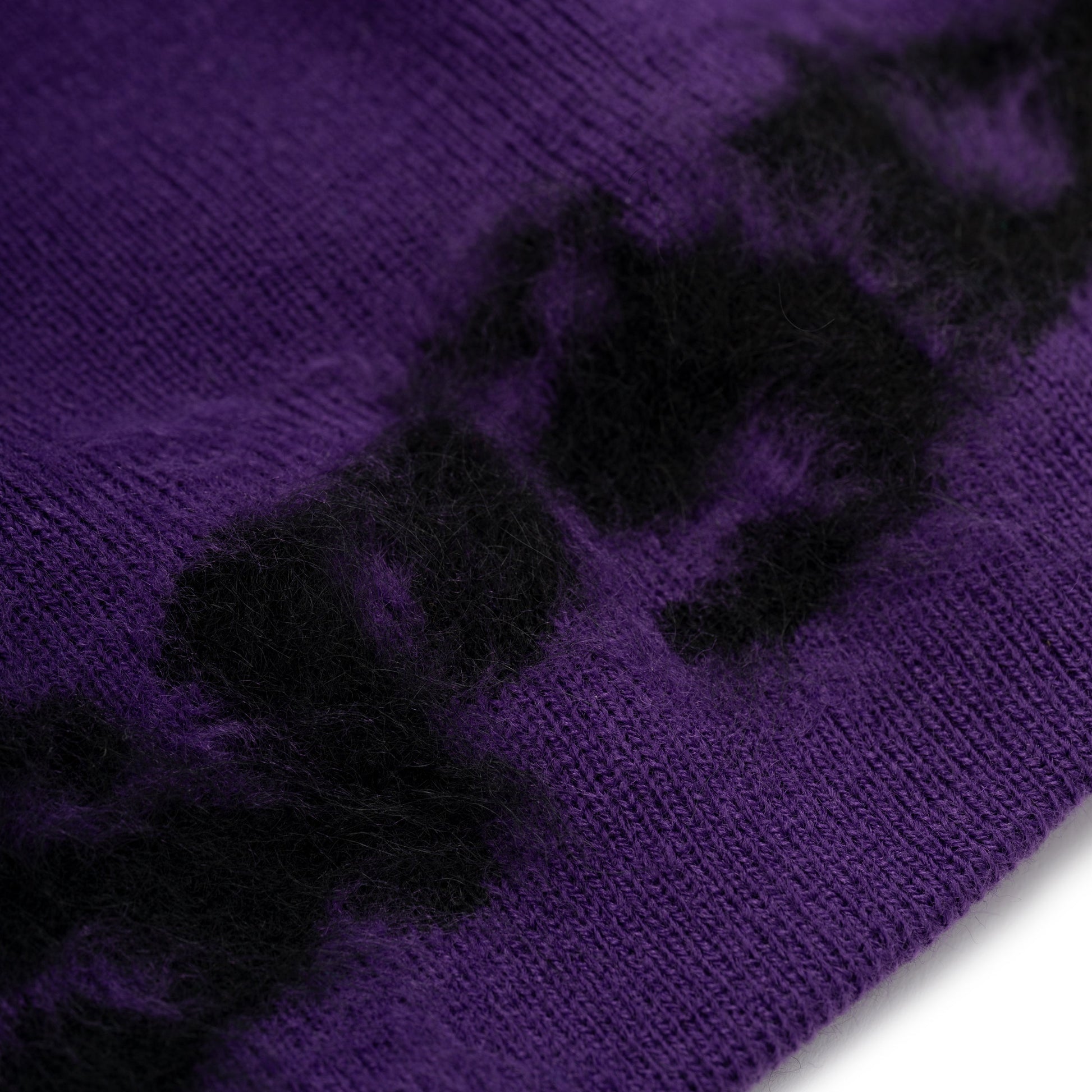 PURPLE FUZZY LOGO MOHAIR BEANIE