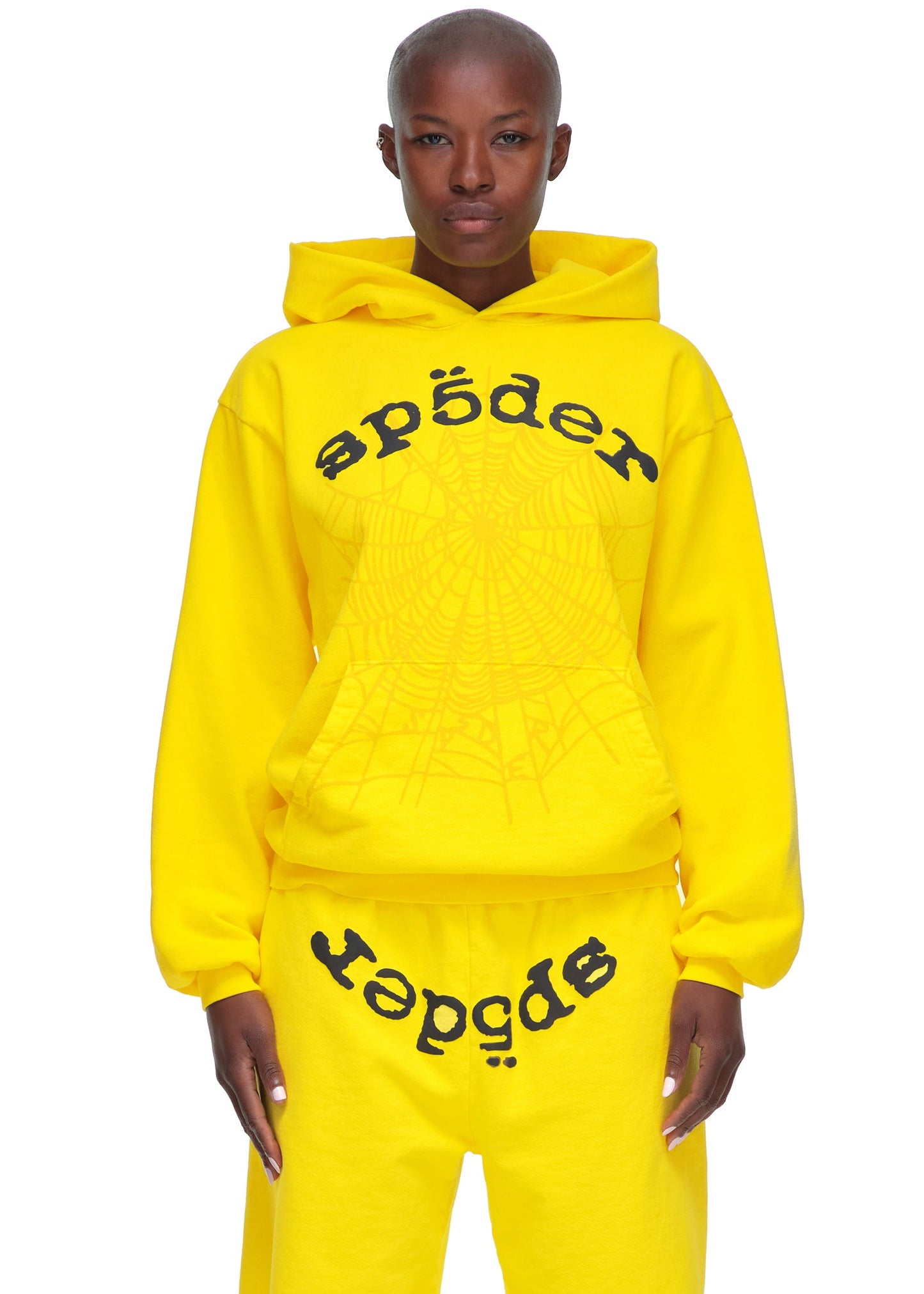 YELLOW LEGACY HOODIE FEMALE MODEL