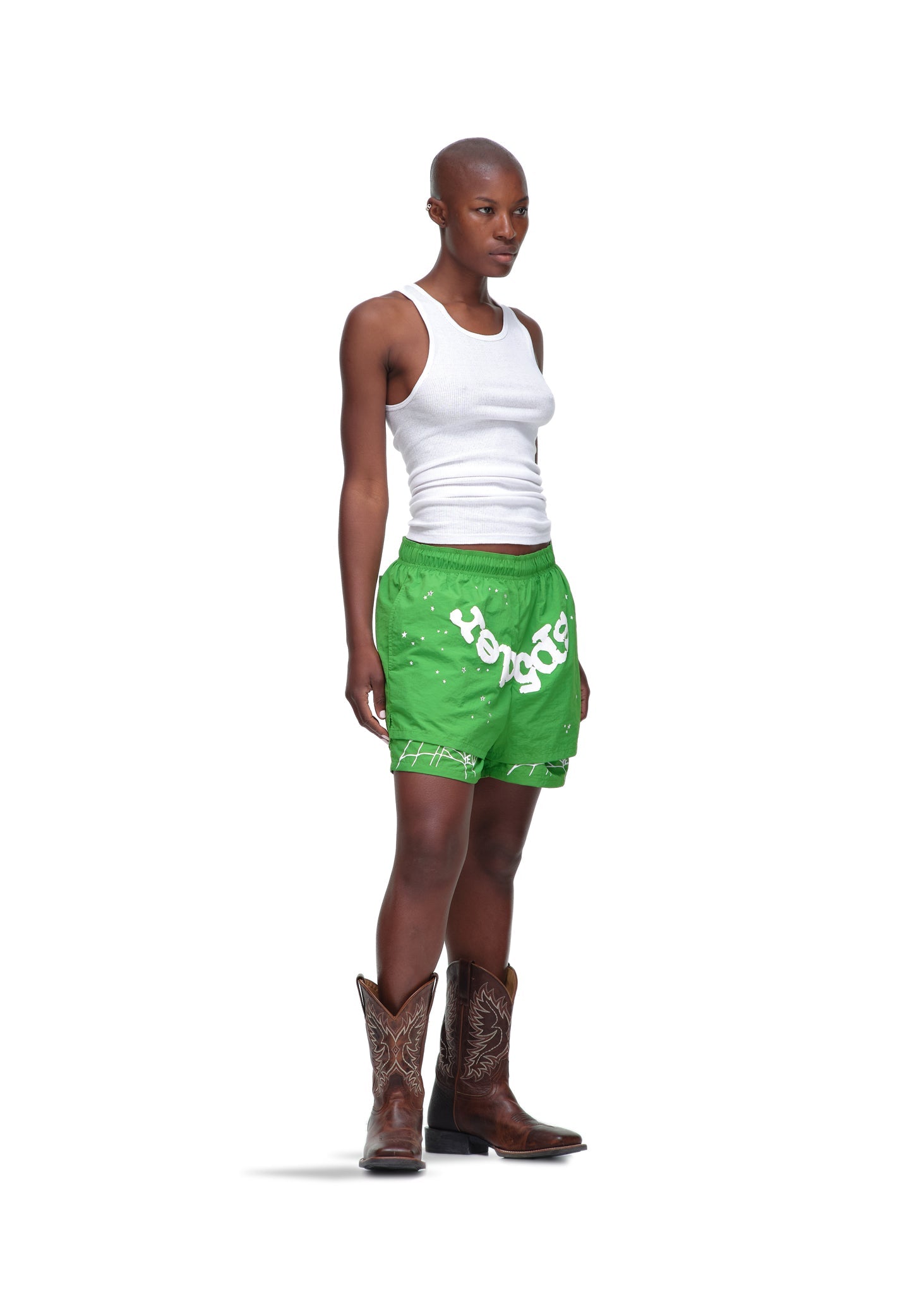 GREEN OG WEB V2 DOUBLE LAYER SHORT FEMALE MODEL 5