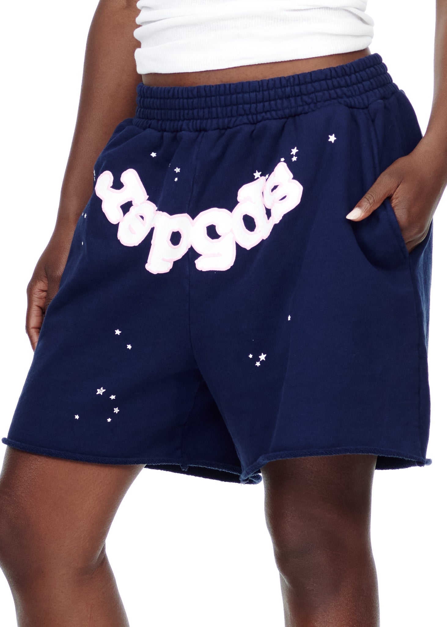 NAVY OG WEB LOGO SWEATSHORT FEMALE MODEL 4