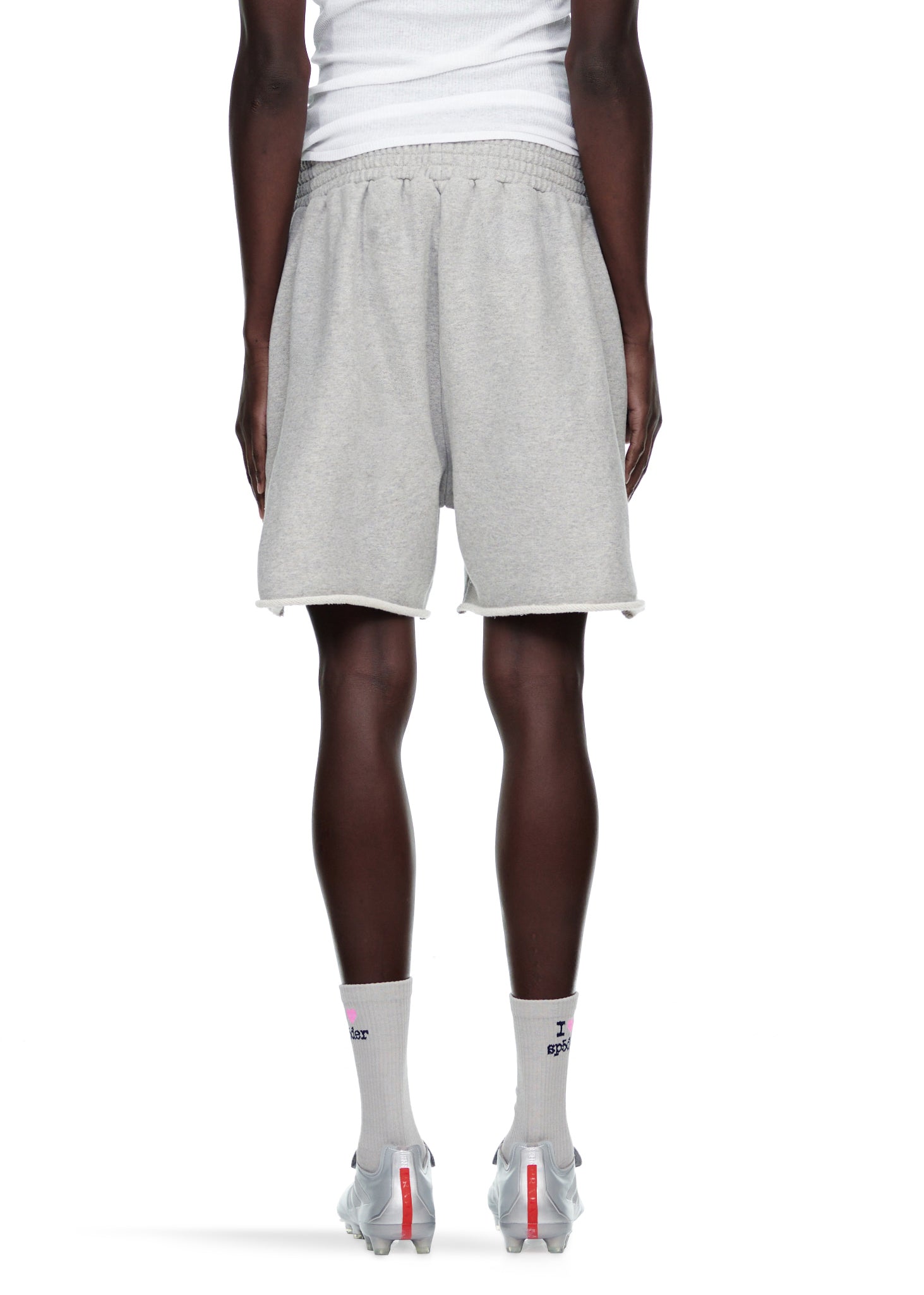 GREY OG WEB LOGO SWEATSHORT MALE MODEL 2