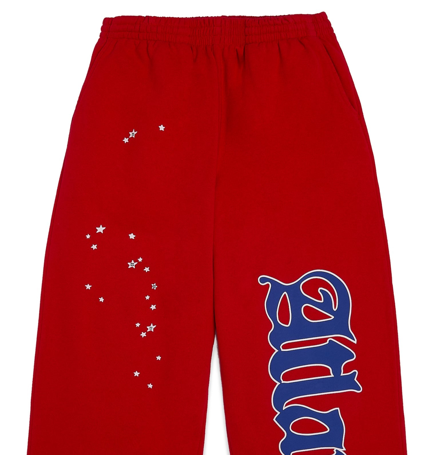 ATLANTA OPEN LEG SWEATPANT RED FRONT DETAIL