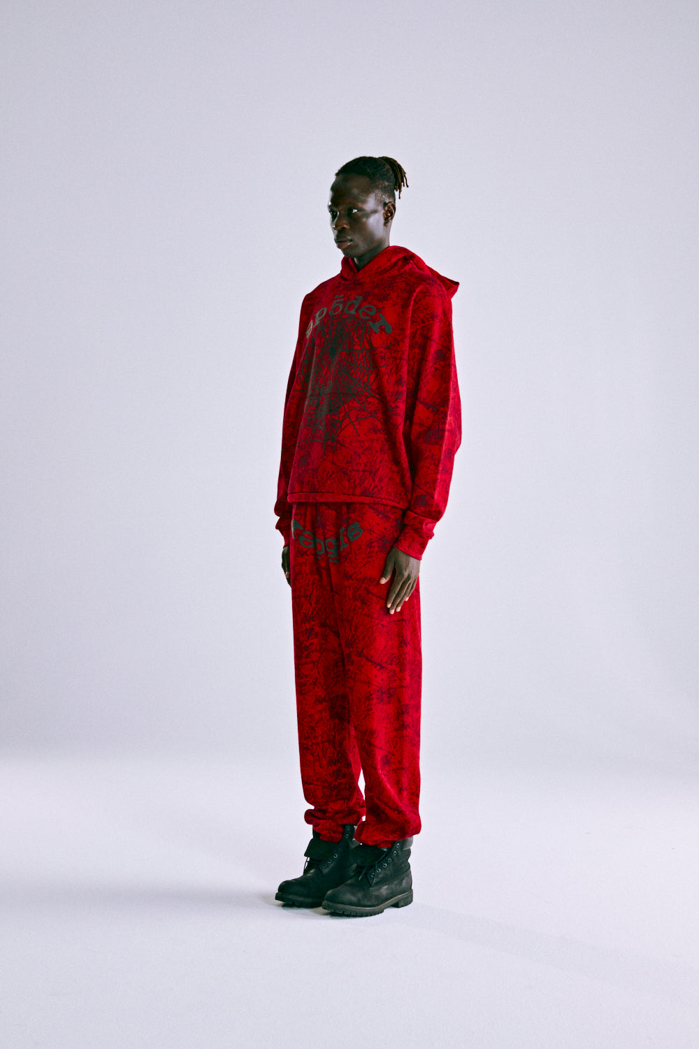 RED OG TREE CAMO HOODIE ON MODEL