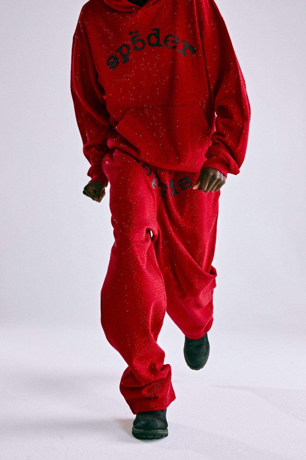 RED WEBSTONE AOP SWEATPANT ON MODEL