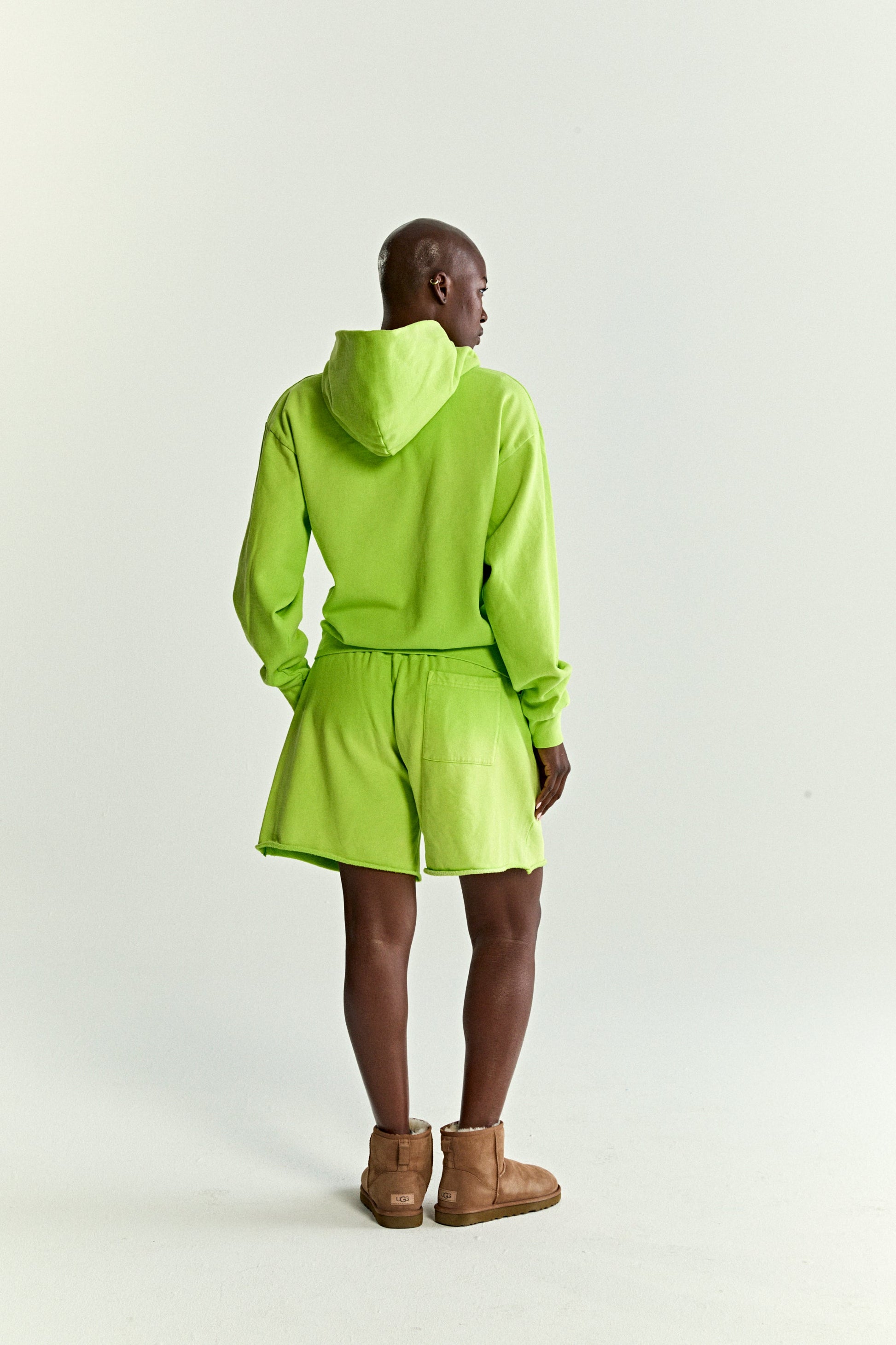 ACID GREEN OG WEB V2 GRADIENT HOODIE ON MODEL