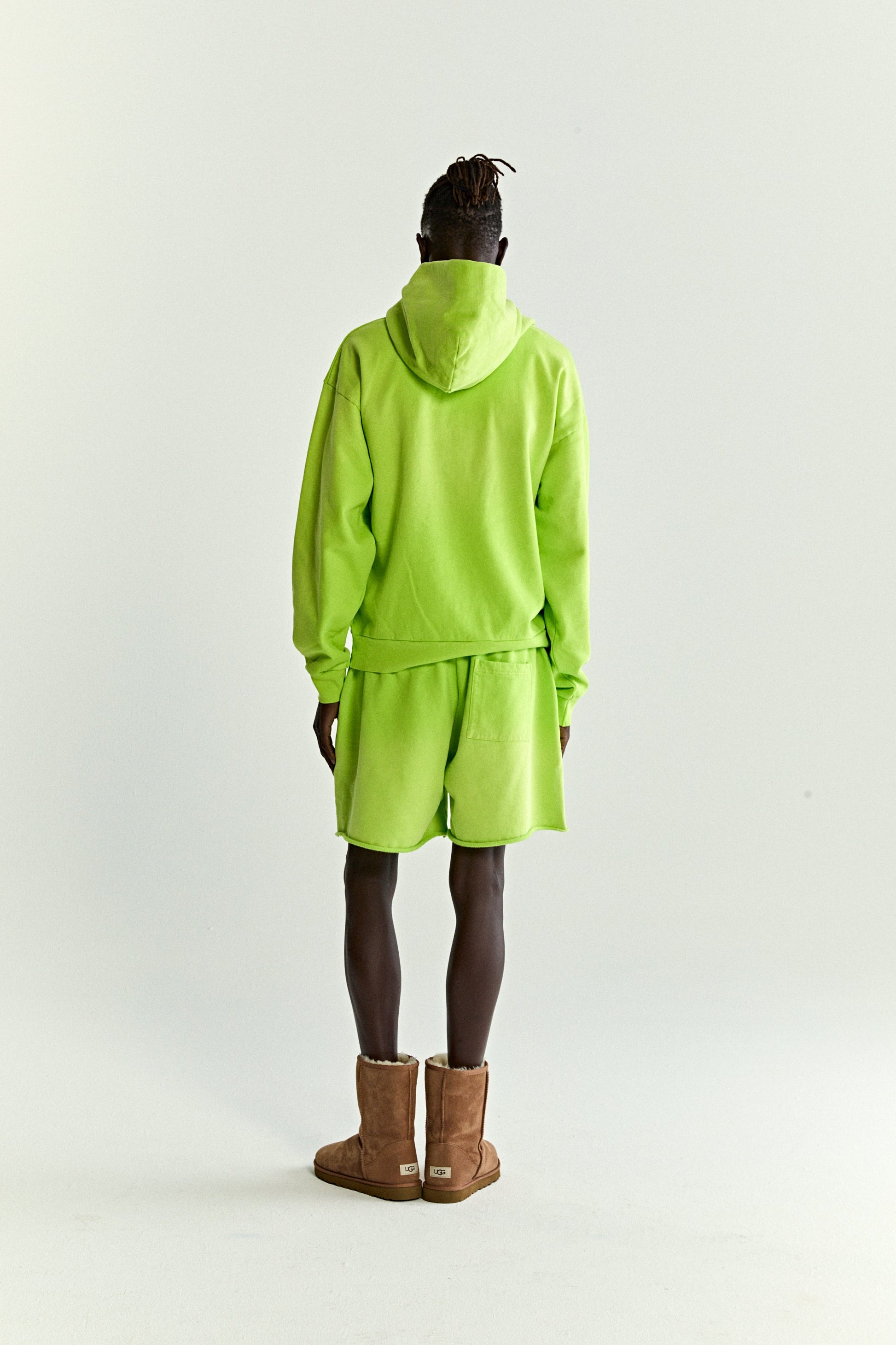 ACID GREEN OG WEB V2 GRADIENT HOODIE ON MODEL