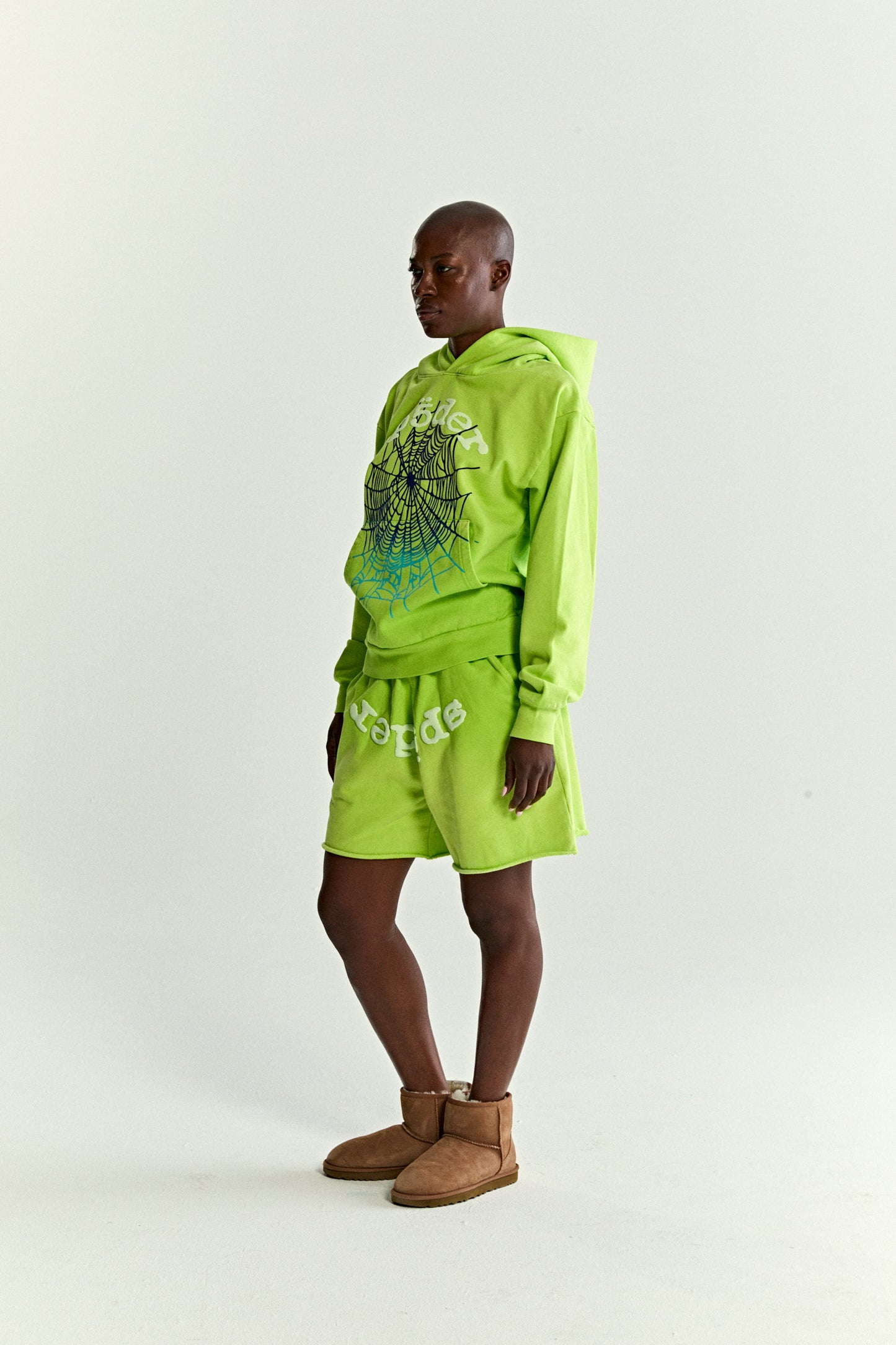 ACID GREEN OG WEB V2 GRADIENT HOODIE ON MODEL