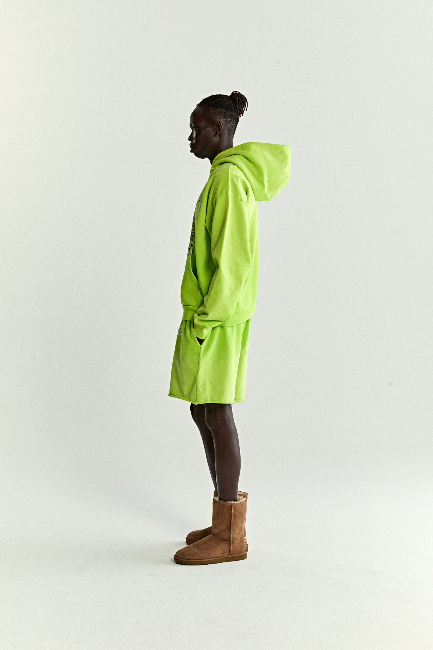 ACID GREEN OG WEB V2 GRADIENT HOODIE ON MODEL