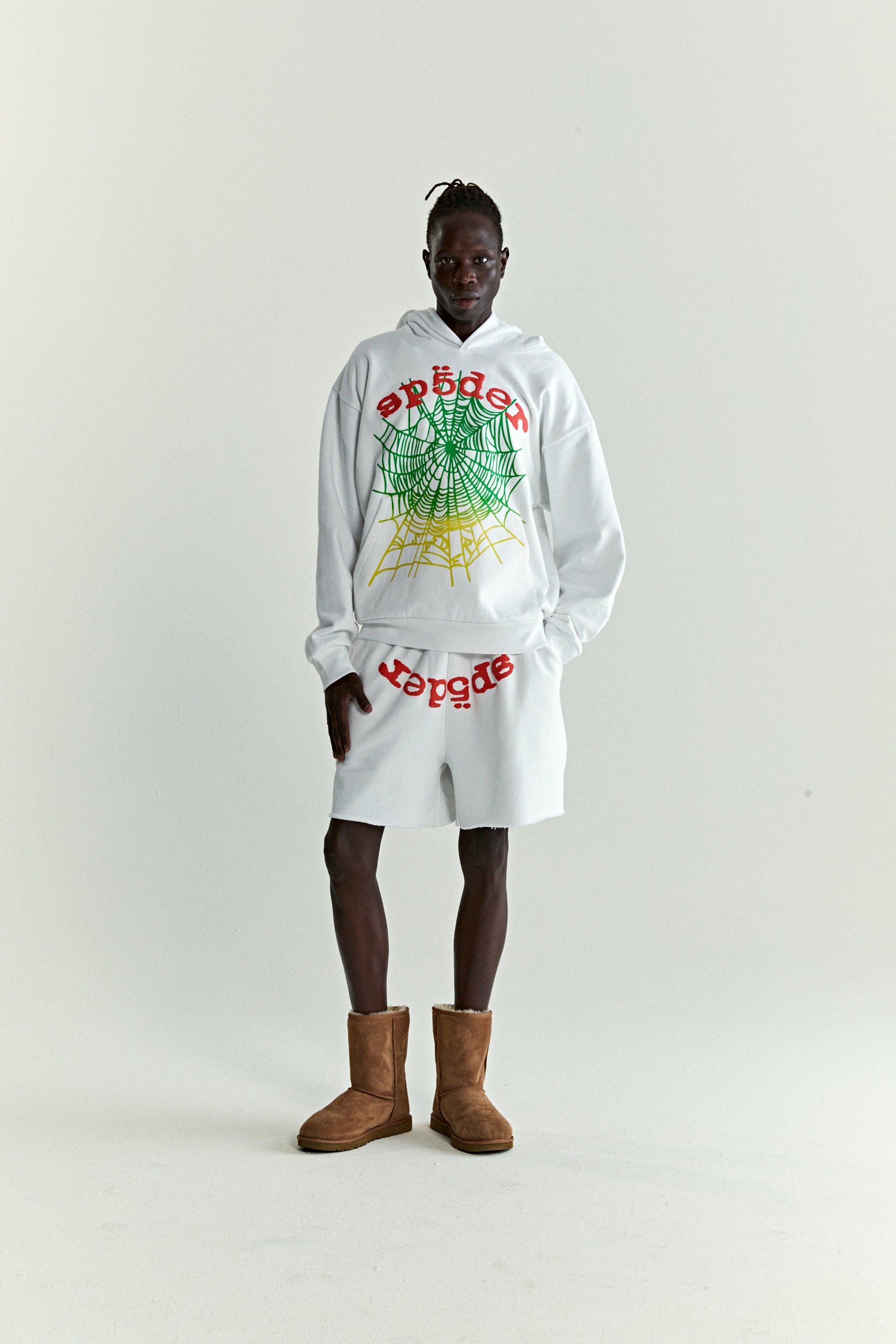 WHITE OG WEB V2 GRADIENT HOODIE ON MODEL