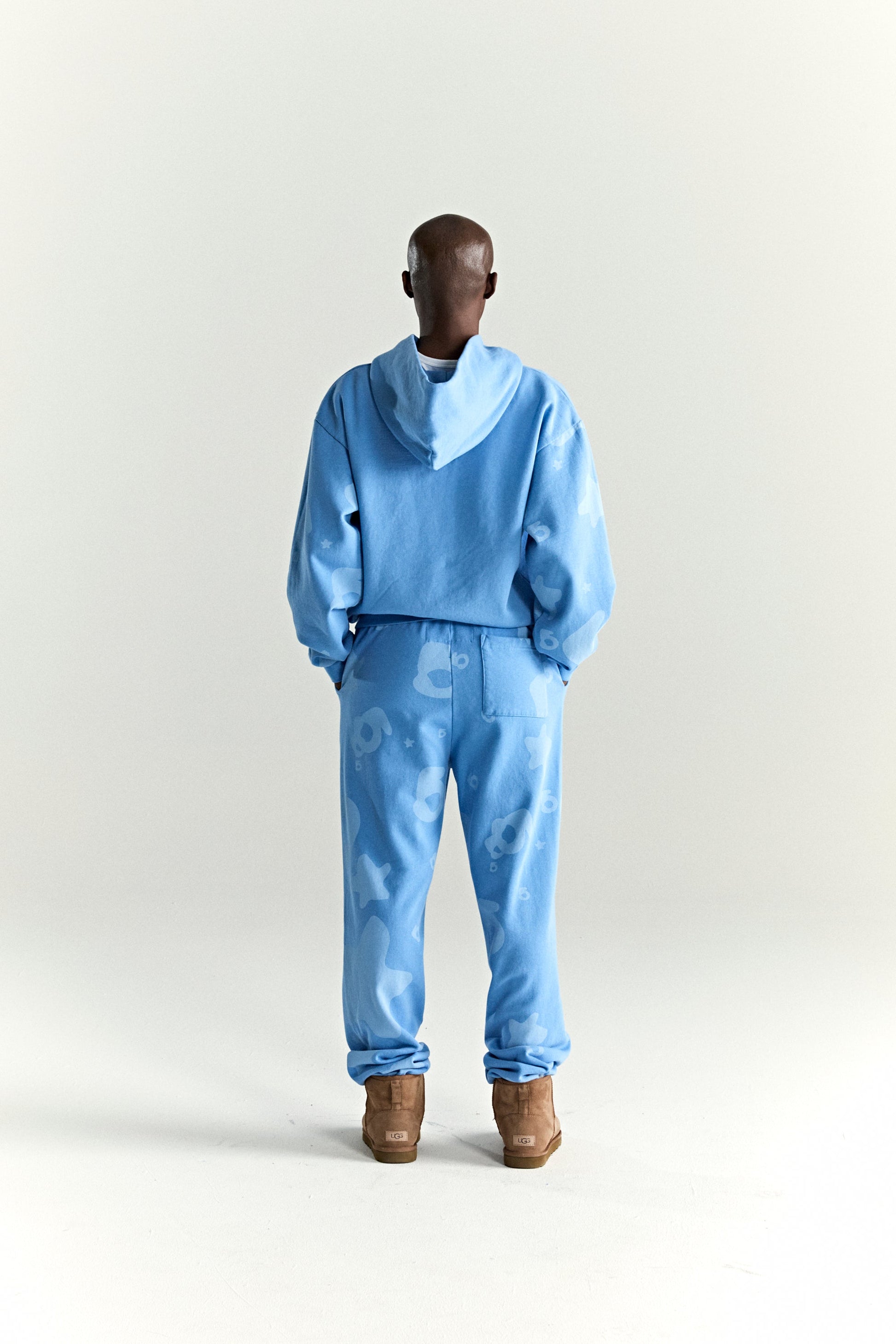 DUSTY BLUE BELUGA V2 HOODIE ON MODEL
