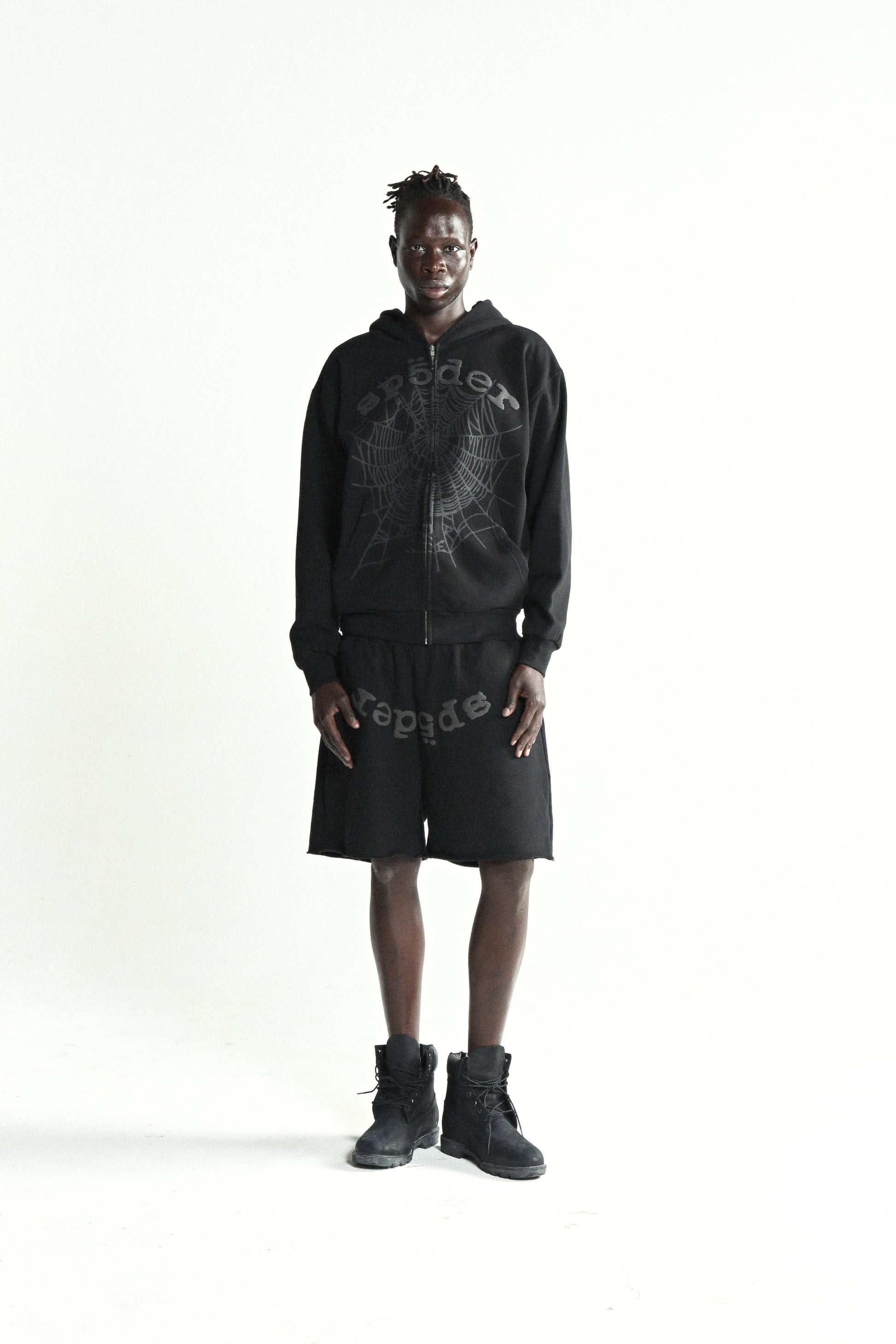 BLACK OG WEB V2 PHANTOM ZIP UP ON MODEL
