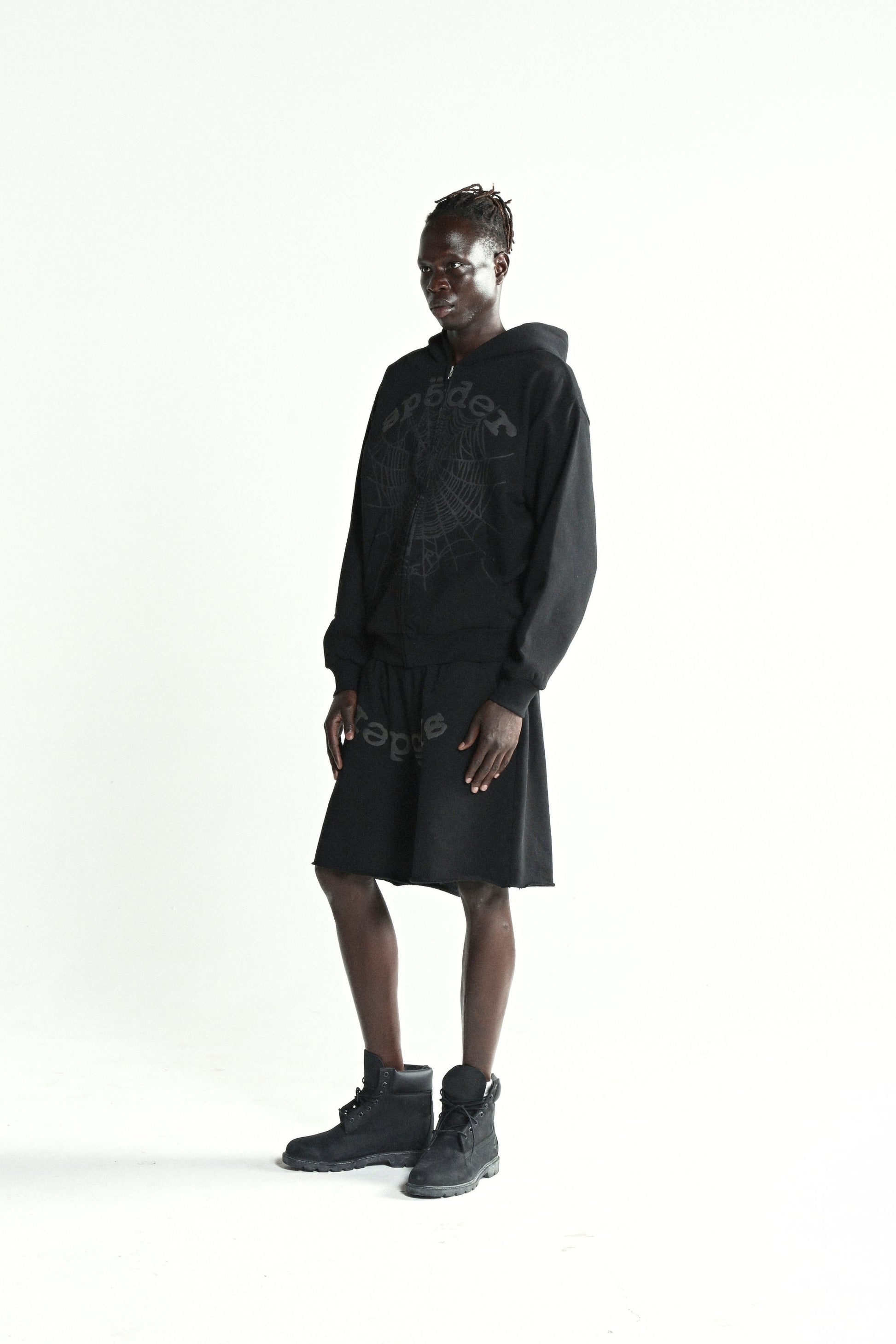 BLACK OG WEB V2 PHANTOM ZIP UP ON MODEL