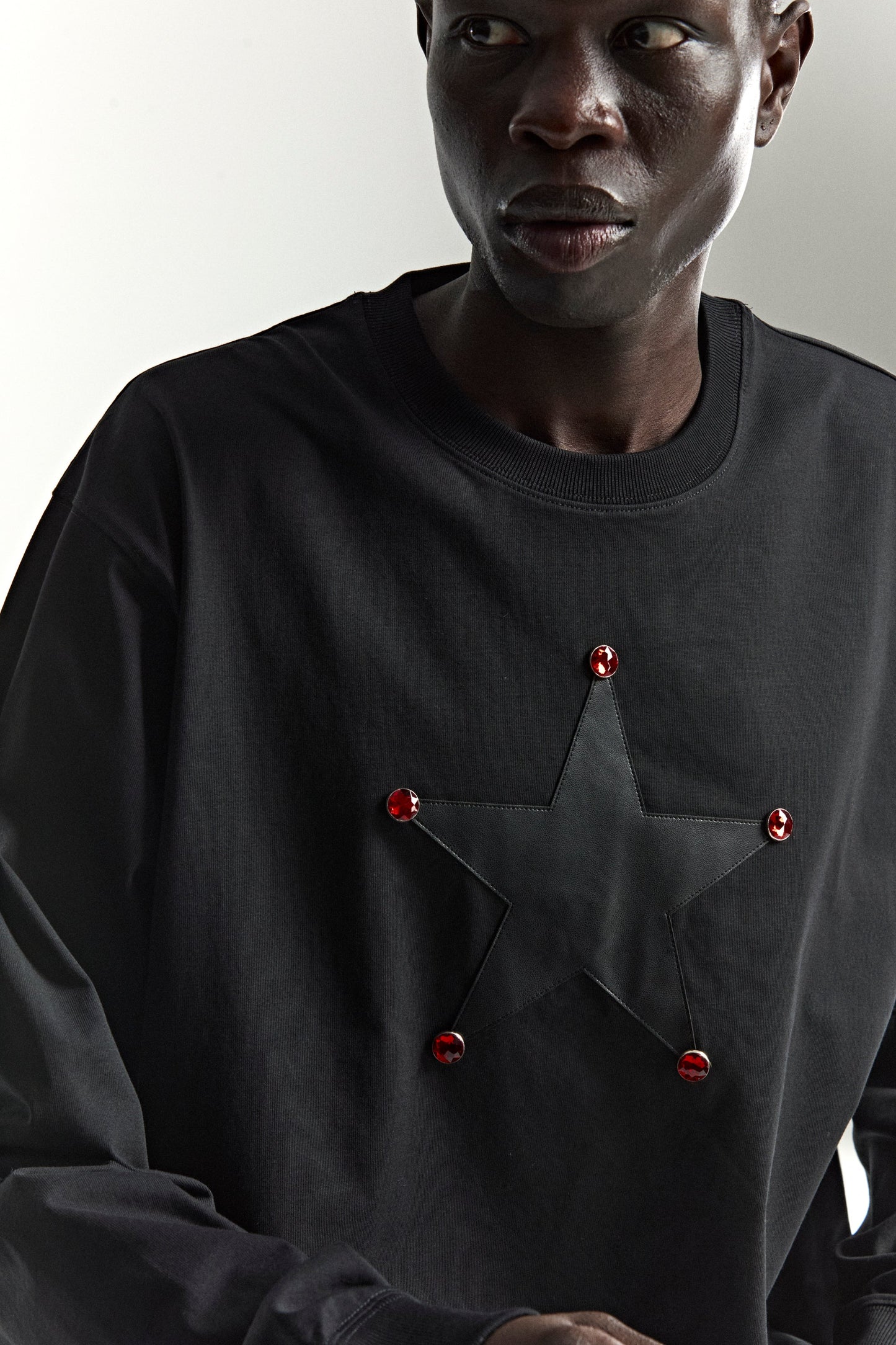 BLACK PORNSTAR LONGSLEEVE TEE ON MODEL