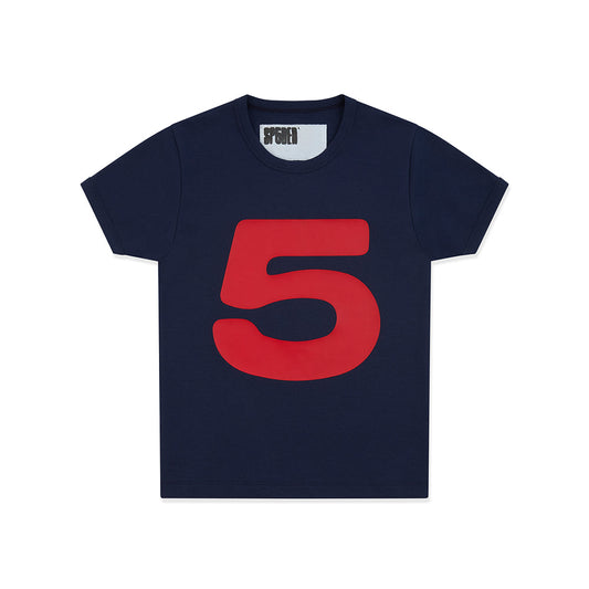 NAVY RED 5 BABY TEE