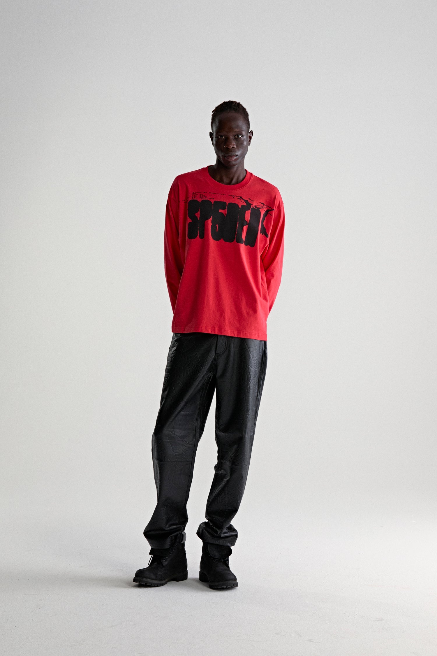 RED MAIN LABEL LS TEE