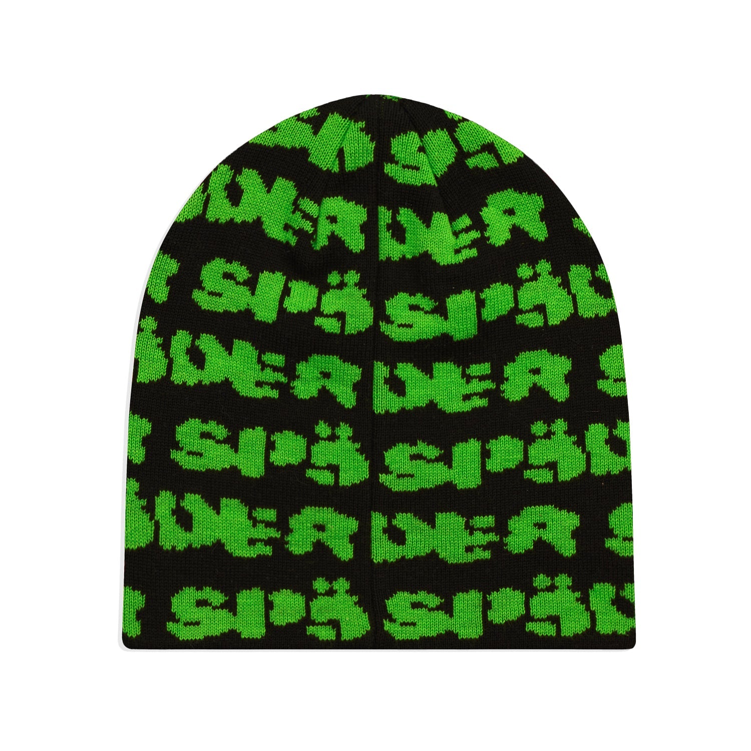 BLACK GREEN FUZZY LOGO SKULLY