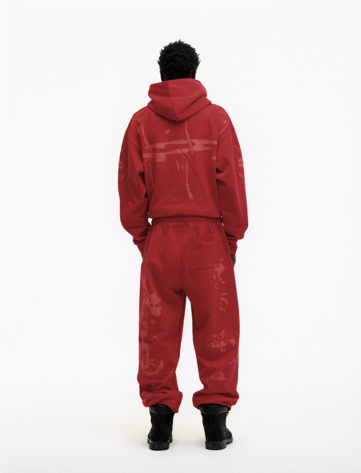 RED X-RAY HOODIE ON MODEL