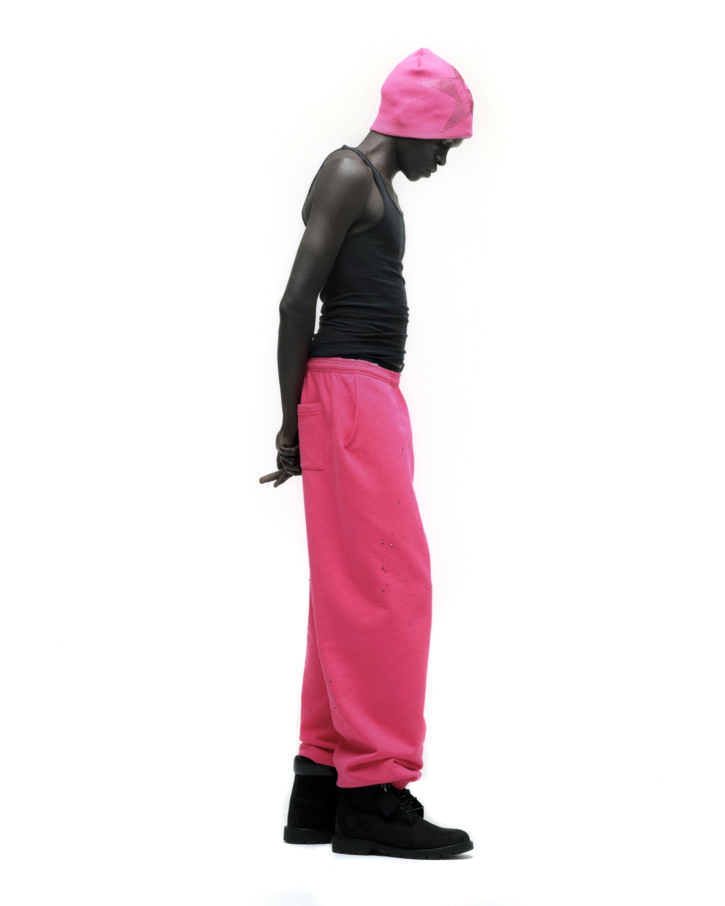 RHINESTONE SILK SWEATPANT