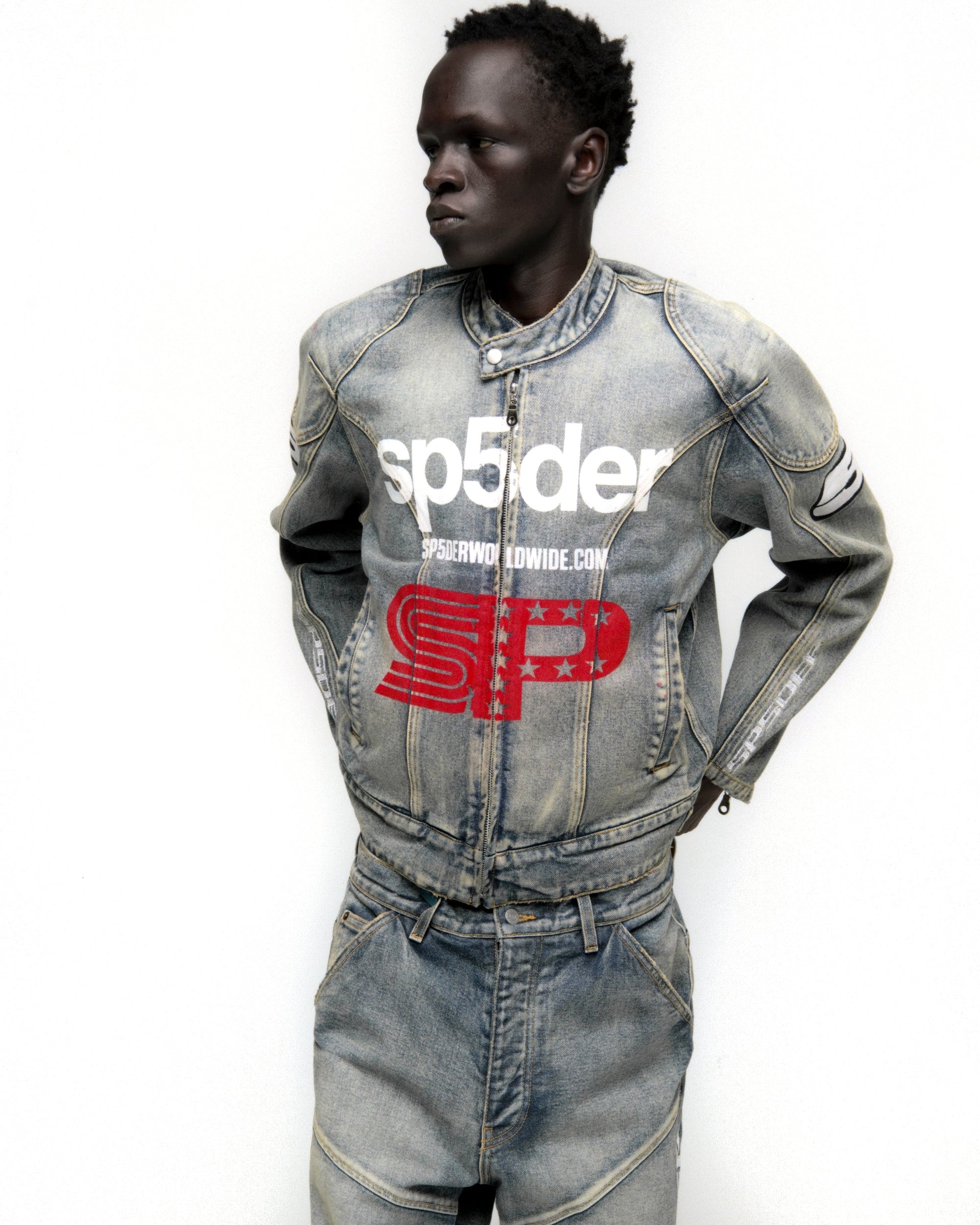 MOTORSPORT DENIM JACKET ON MODEL