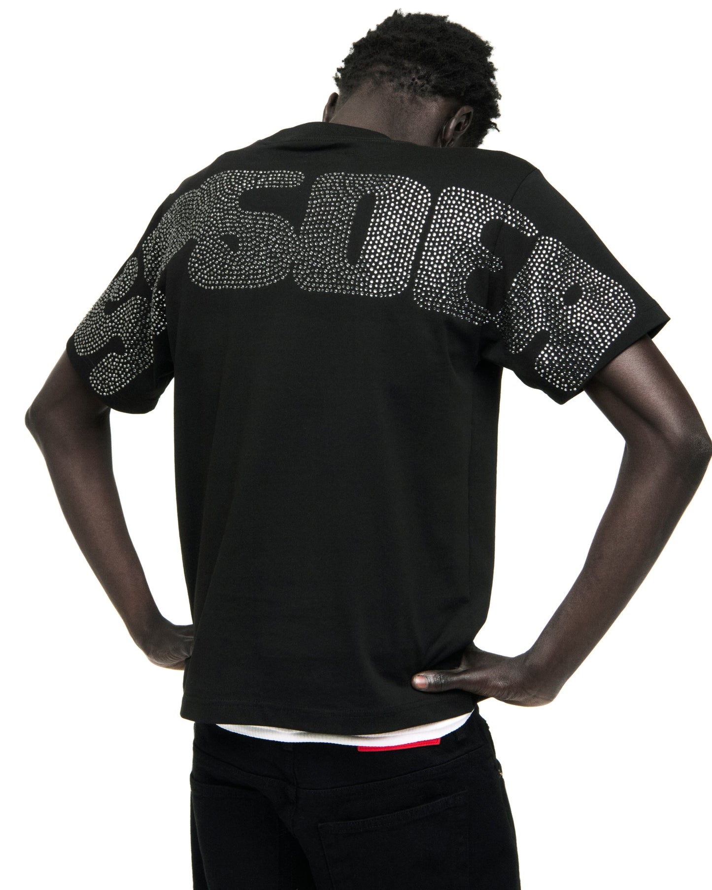 RHINESTONE SILK TEE