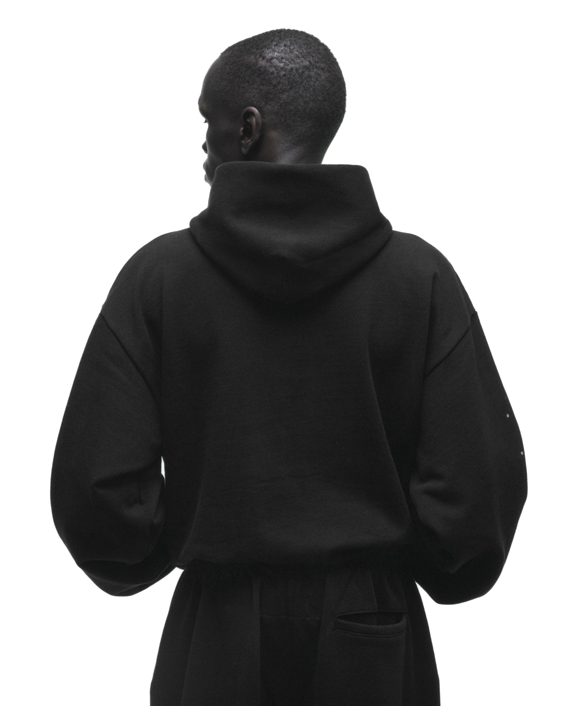 BLACK RHINESTONE PUNK V2 HOODIE ON MODEL