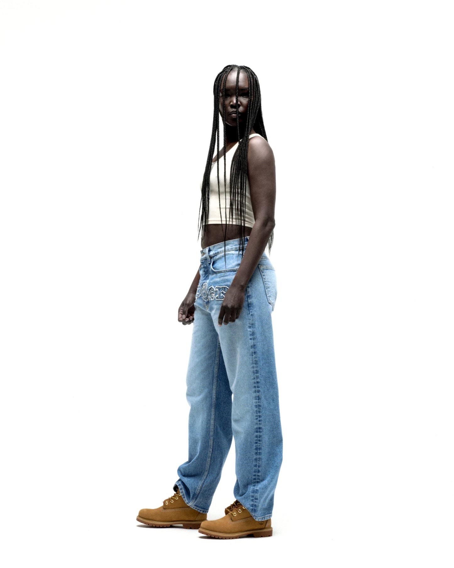 DISTRESSED LOGO V3 DENIM