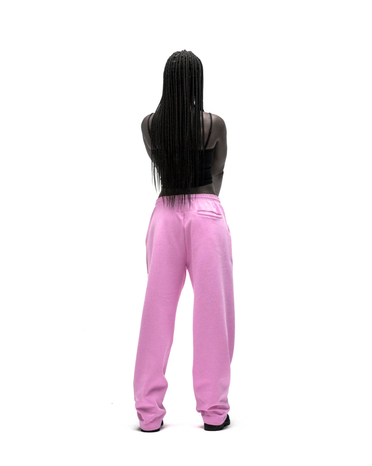RHINESTONE SCRIPT WIDE LEG SWEATPANT