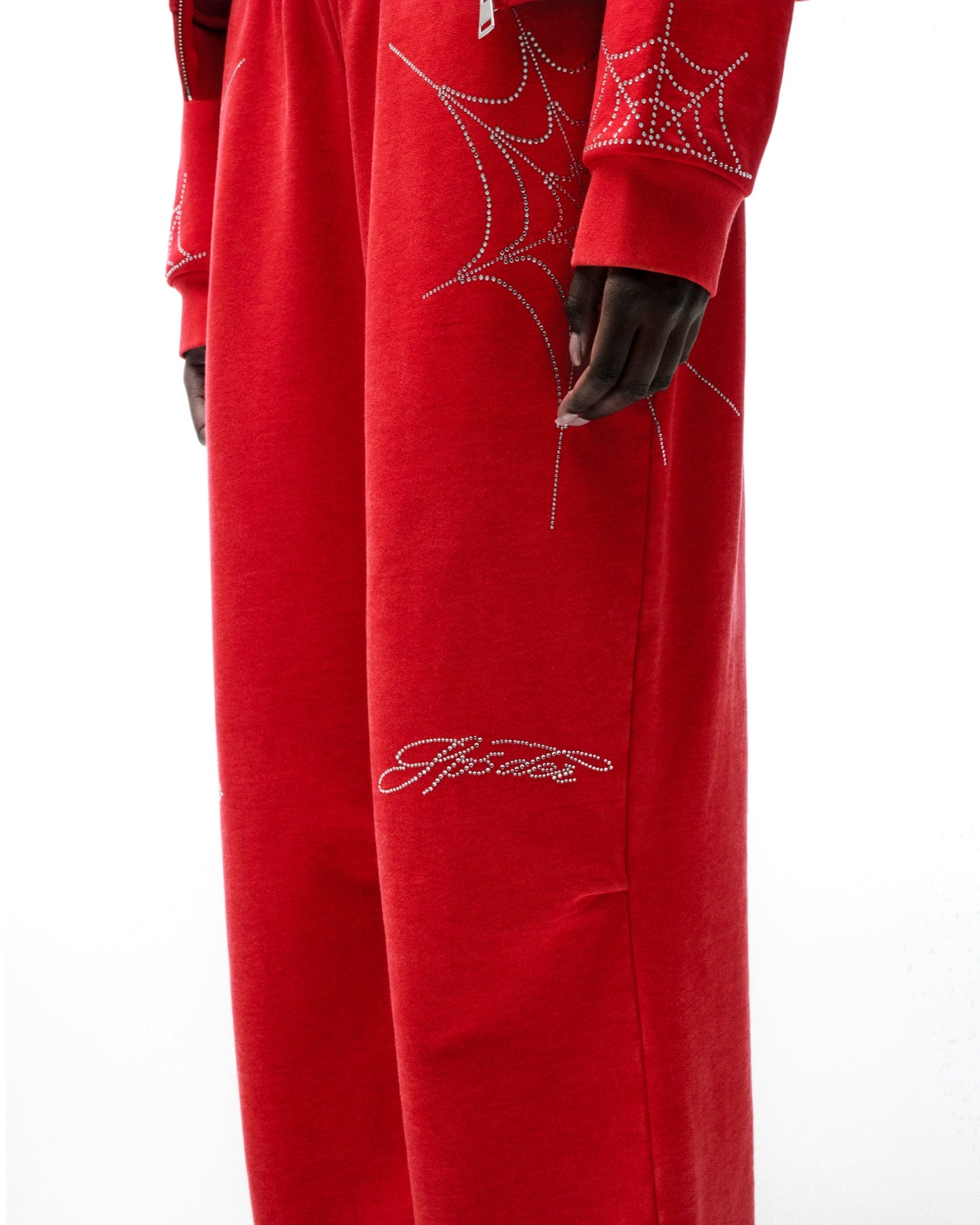 RHINESTONE WEB SWEATPANT
