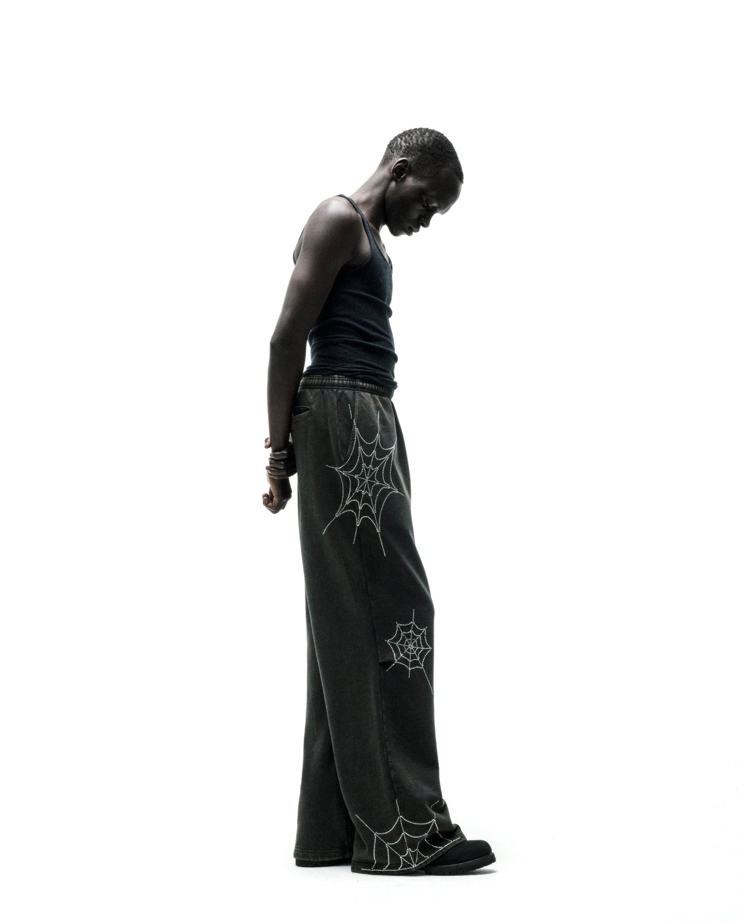 RHINESTONE WEB SWEATPANT