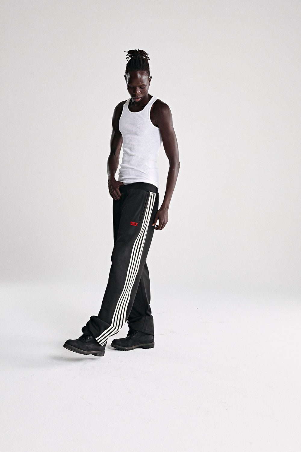 BLACK 5EX TRACK PANT ON MODEL