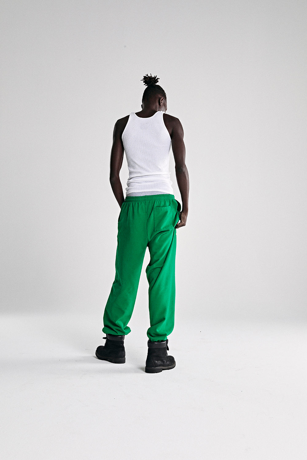 GREEN STAR OG WEB V2 SWEATPANT ON MODEL