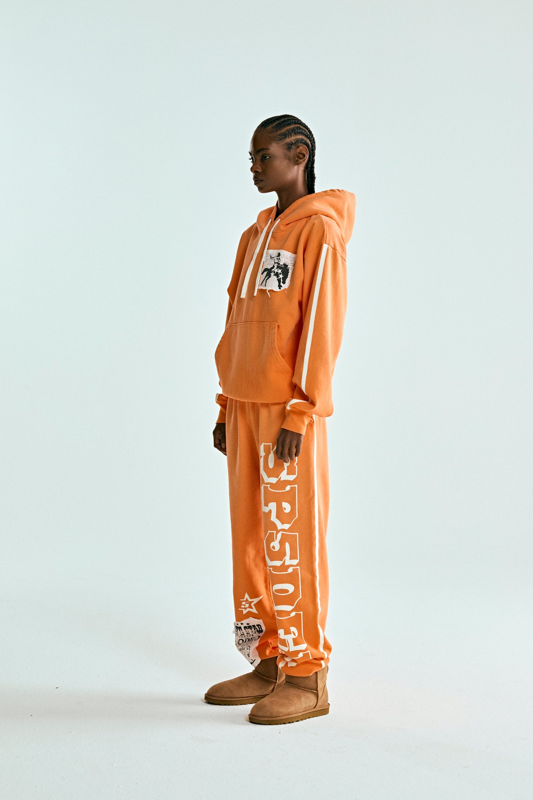 ORANGE 5STAR RODEO HOODIE ON MODEL