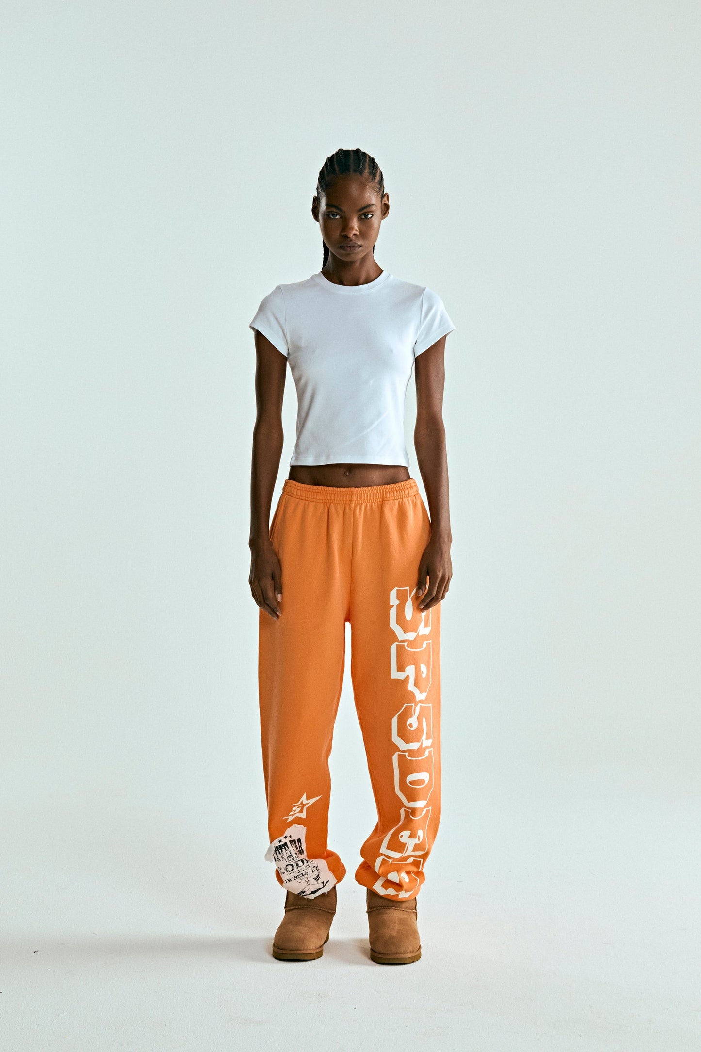 ORANGE 5STAR RODEO SWEATPANT ON MODEL