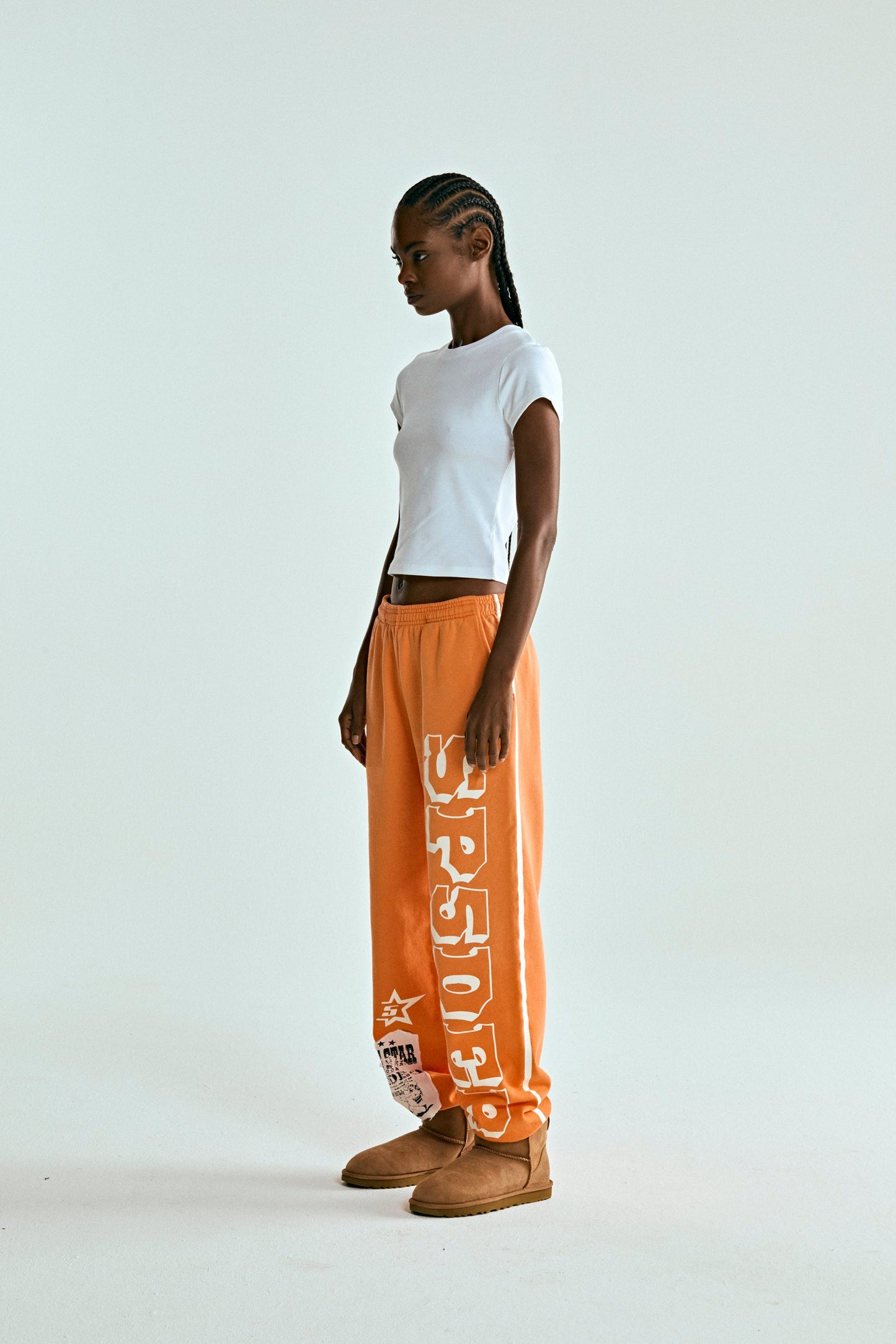 ORANGE 5STAR RODEO SWEATPANT ON MODEL