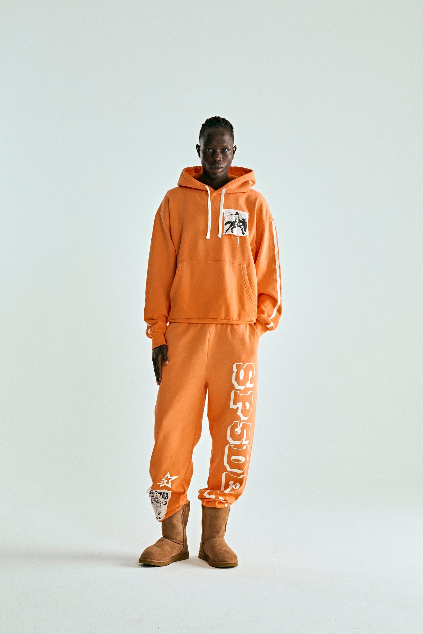 ORANGE 5STAR RODEO HOODIE ON MODEL