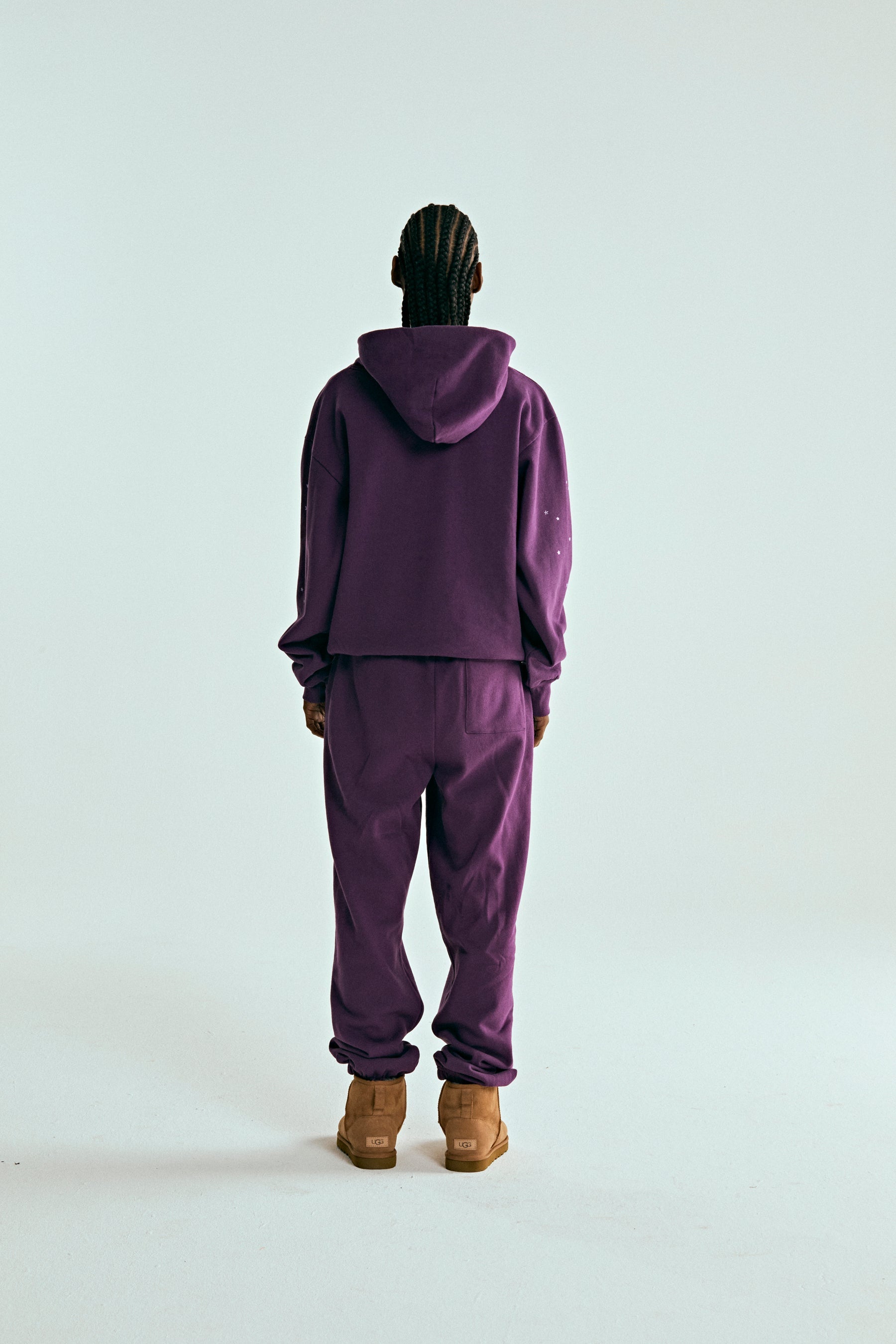 PURPLE STAR OG WEB V2 SWEATPANT ON MODEL