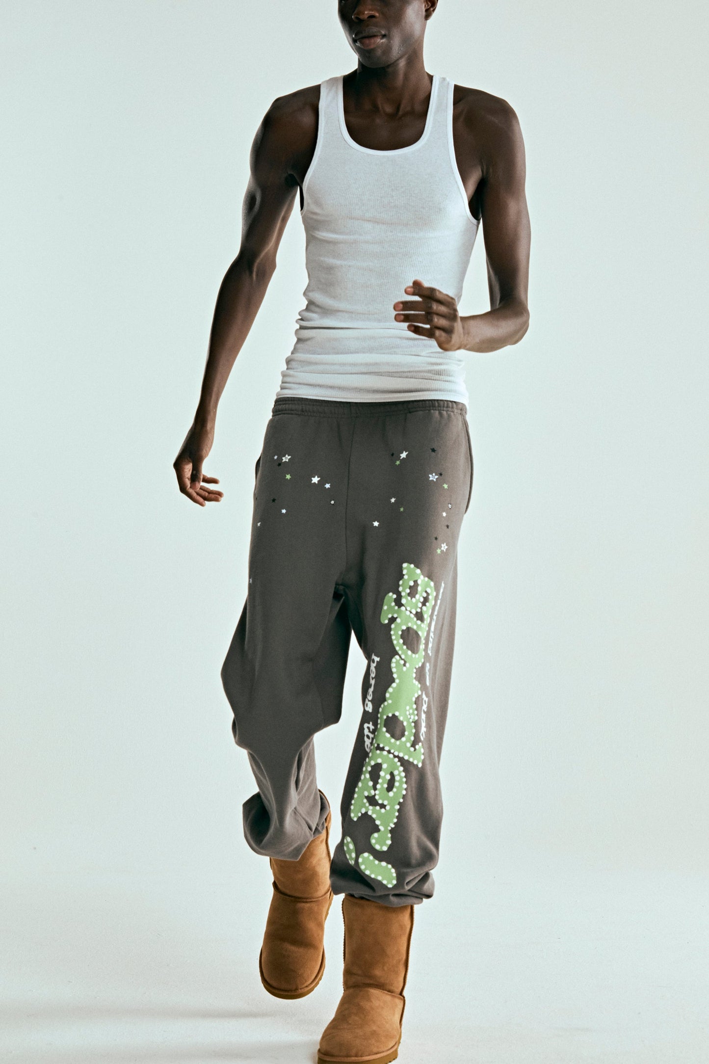 SLATE GREY PUNK V2 SWEATPANT ON MODEL